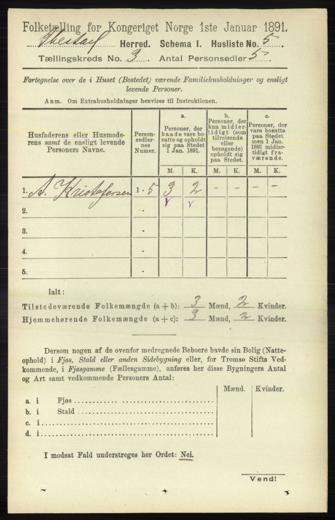 RA, 1891 census for 1917 Ibestad, 1891, p. 1551