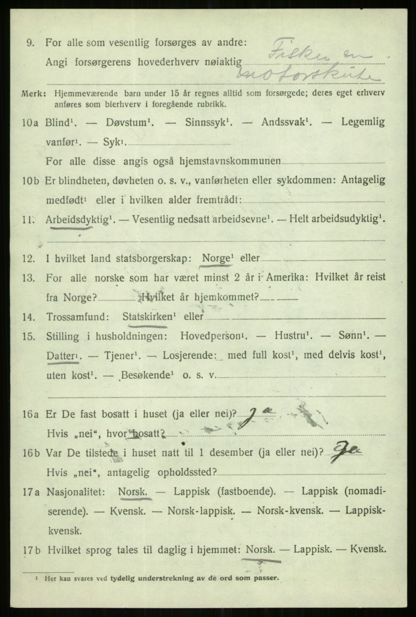 SATØ, 1920 census for Karlsøy, 1920, p. 2005