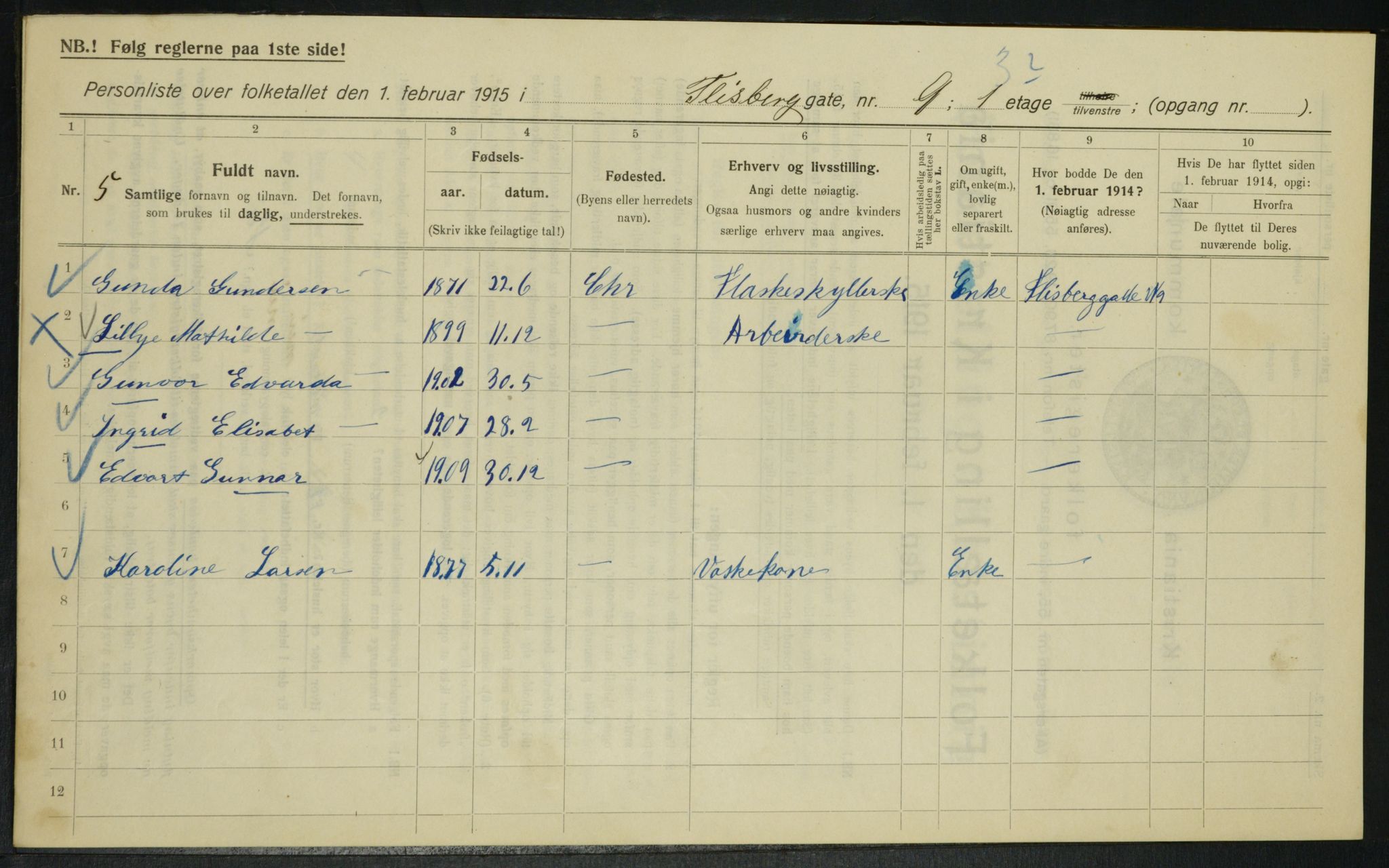 OBA, Municipal Census 1915 for Kristiania, 1915, p. 24201