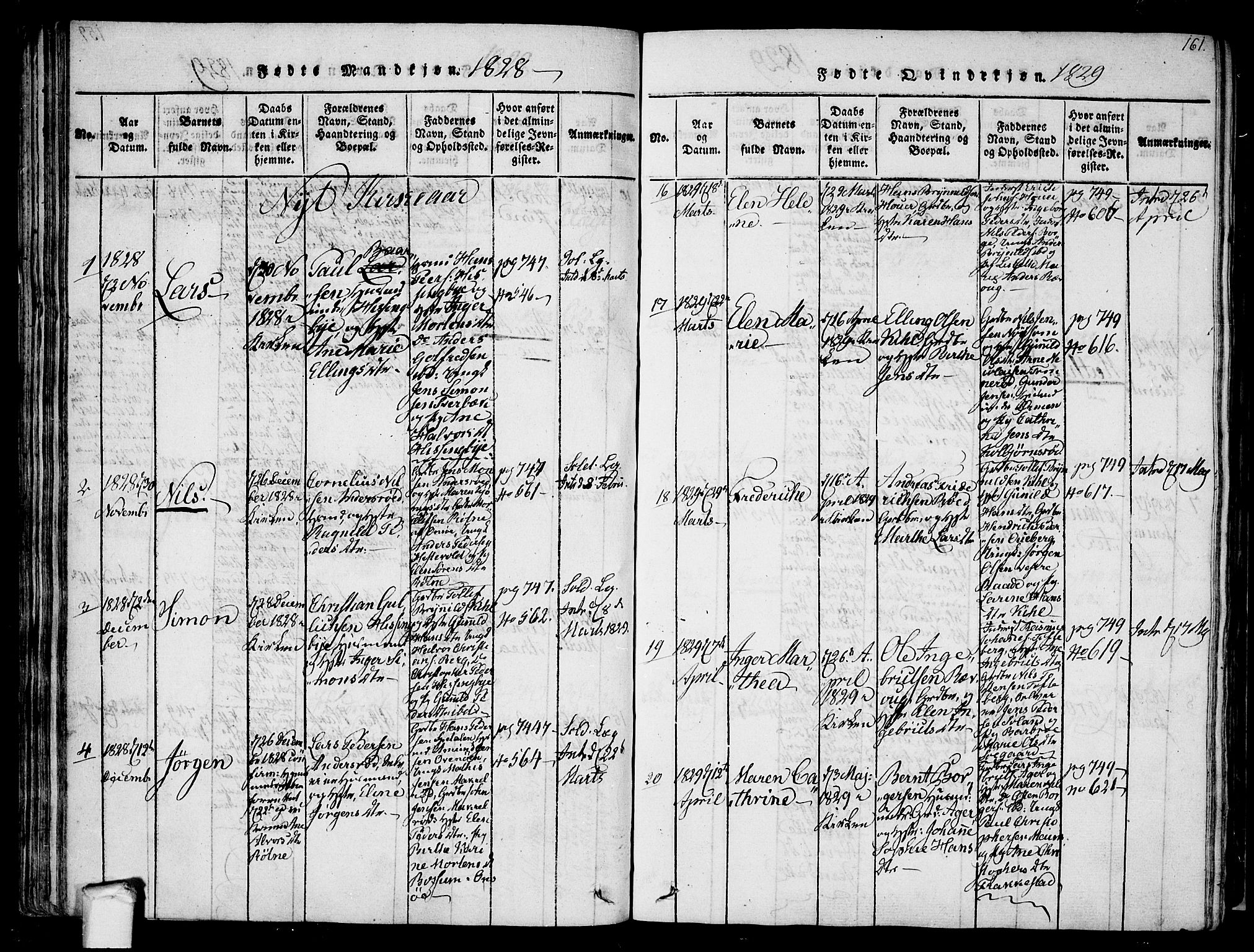 Råde prestekontor kirkebøker, AV/SAO-A-2009/F/Fa/L0004: Parish register (official) no. 4, 1814-1830, p. 160-161