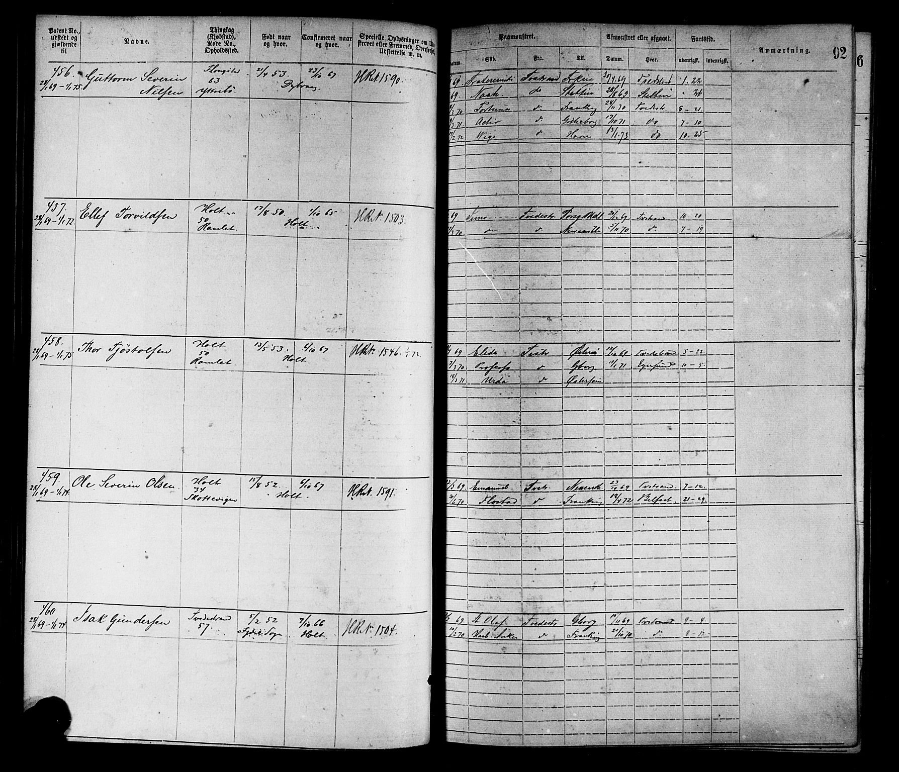 Tvedestrand mønstringskrets, SAK/2031-0011/F/Fa/L0001: Annotasjonsrulle nr 1-1905 med register, R-1, 1866-1886, p. 113