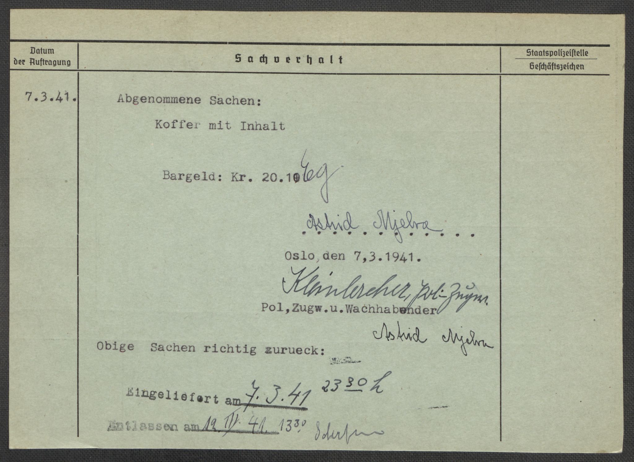 Befehlshaber der Sicherheitspolizei und des SD, RA/RAFA-5969/E/Ea/Eaa/L0007: Register over norske fanger i Møllergata 19: Lundb-N, 1940-1945, p. 667