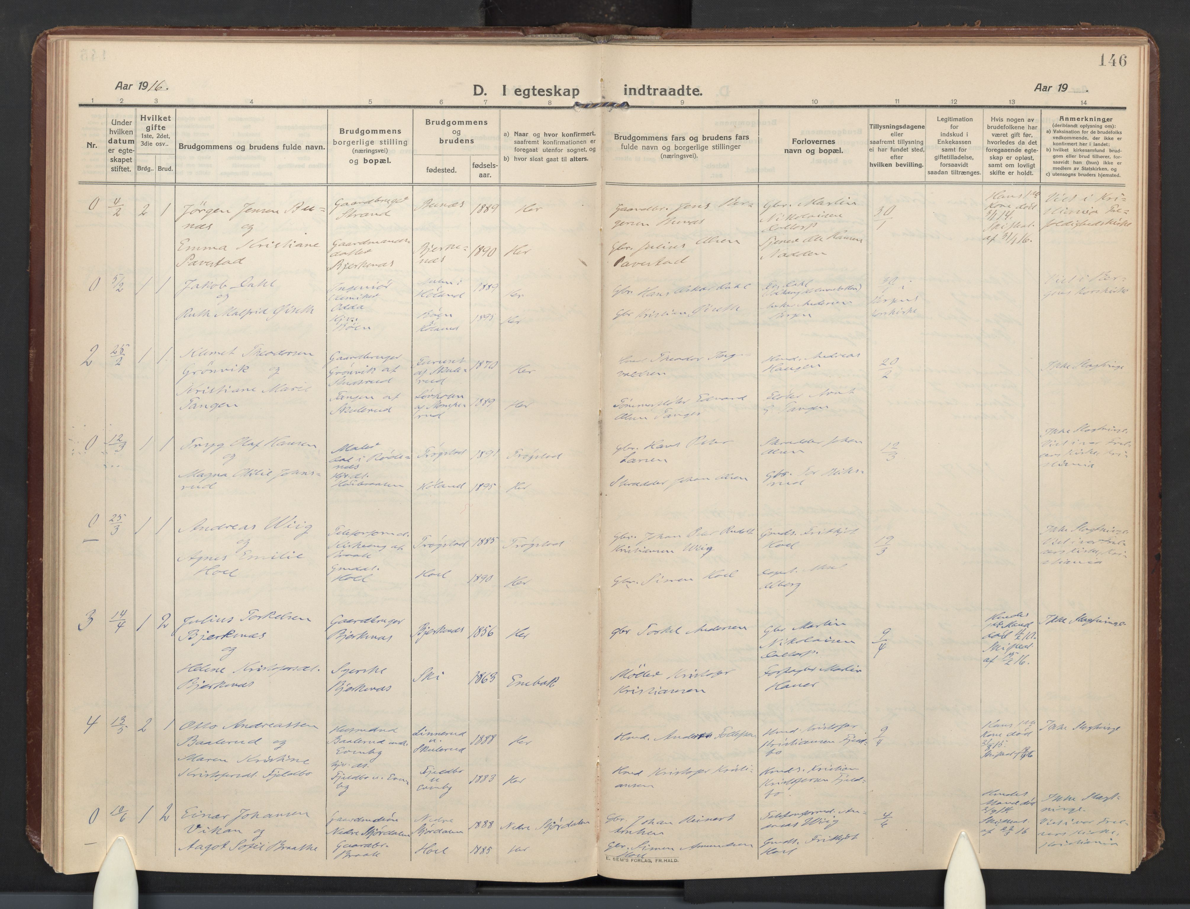 Høland prestekontor Kirkebøker, SAO/A-10346a/F/Fb: Parish register (official) no. II 4, 1913-1924, p. 146