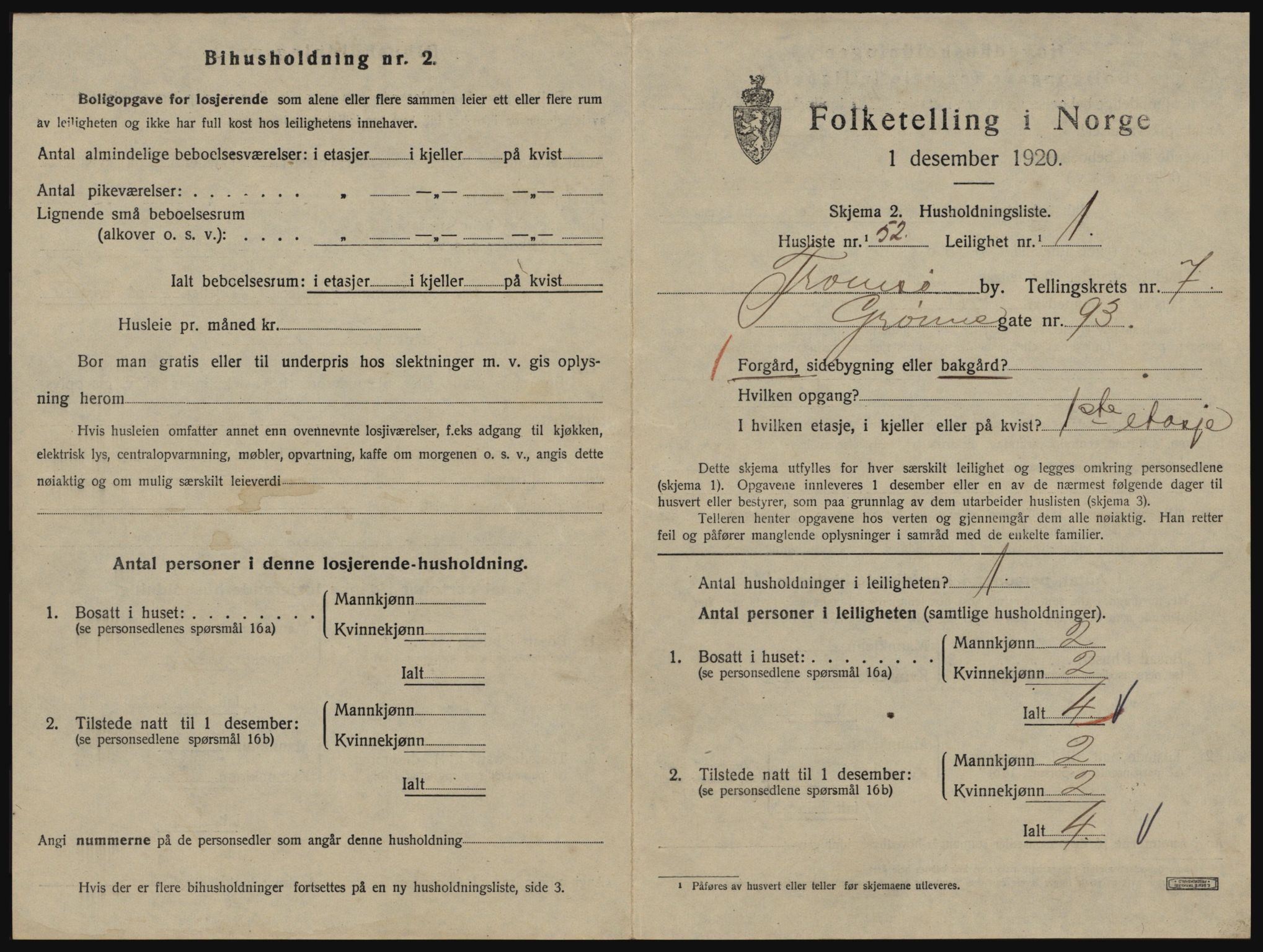 SATØ, 1920 census for Tromsø, 1920, p. 4339