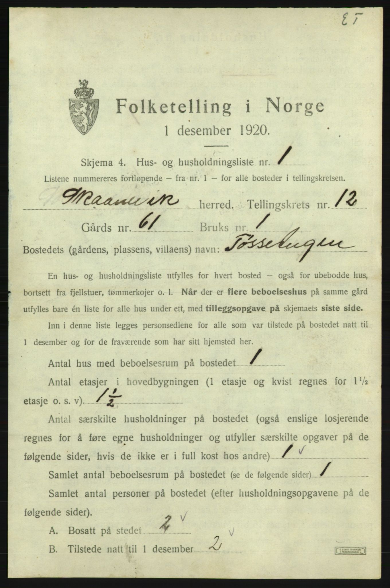 SAB, 1920 census for Skånevik, 1920, p. 1232