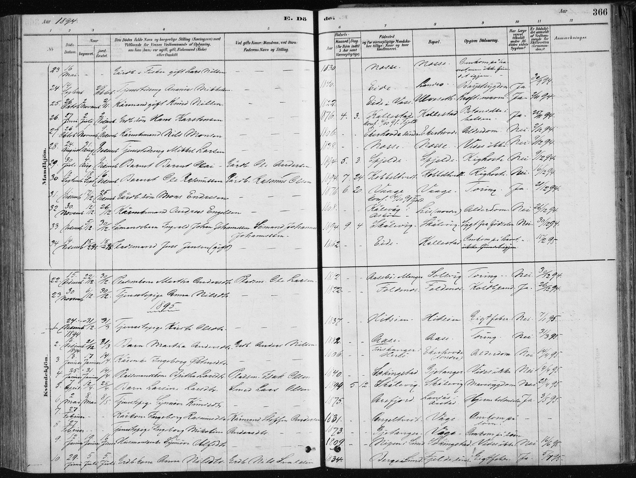 Fjell sokneprestembete, SAB/A-75301/H/Haa: Parish register (official) no. A  8, 1878-1898, p. 366