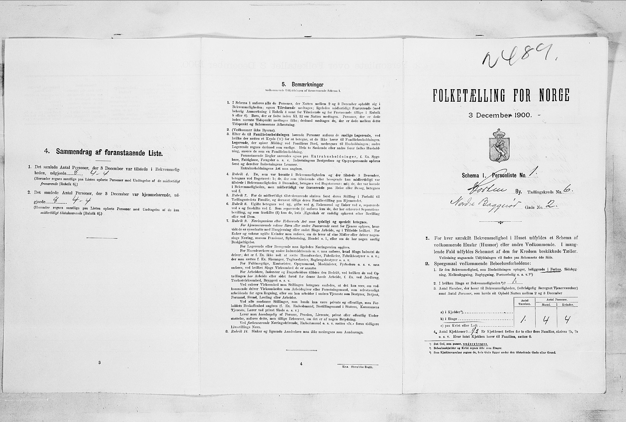 RA, 1900 census for Horten, 1900, p. 4430