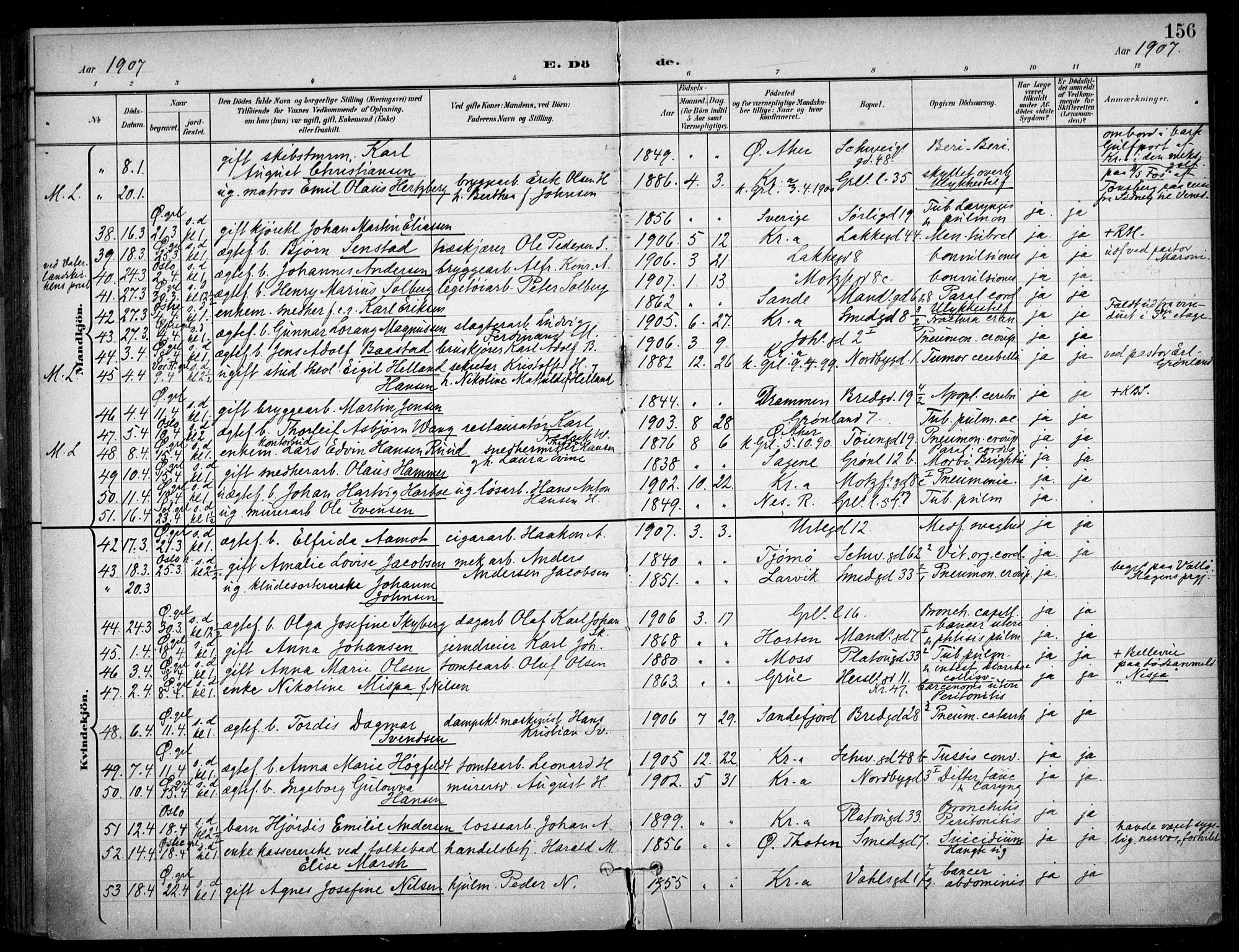 Grønland prestekontor Kirkebøker, SAO/A-10848/F/Fa/L0016: Parish register (official) no. 16, 1898-1918, p. 156