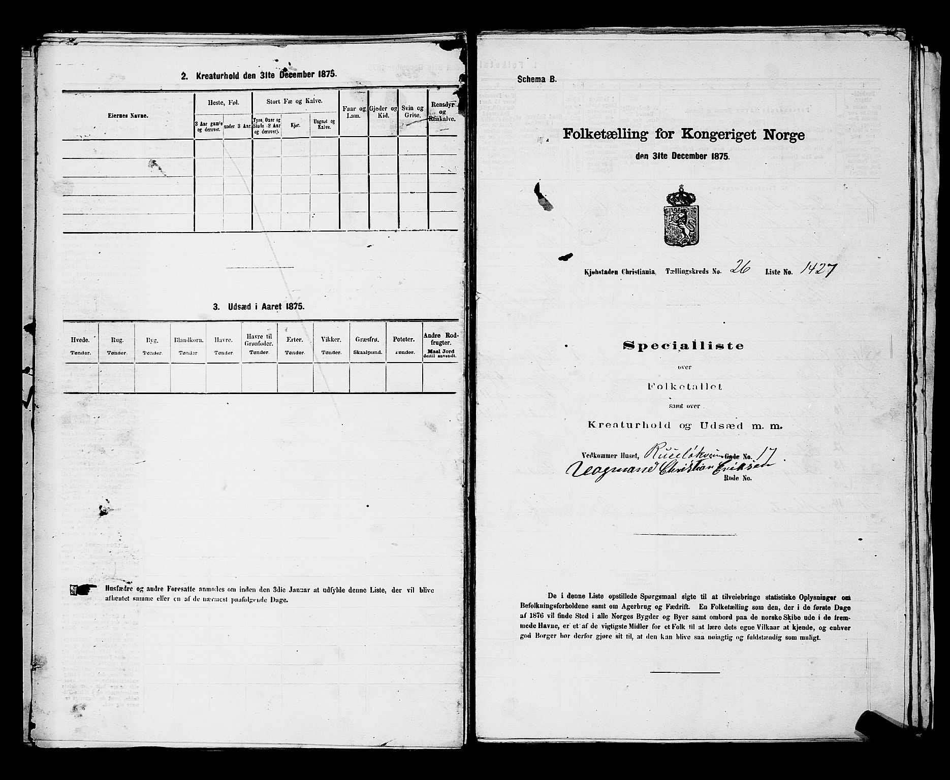 RA, 1875 census for 0301 Kristiania, 1875, p. 4141