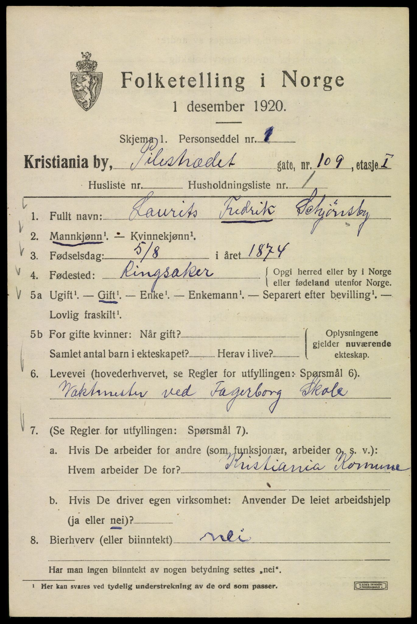 SAO, 1920 census for Kristiania, 1920, p. 453183