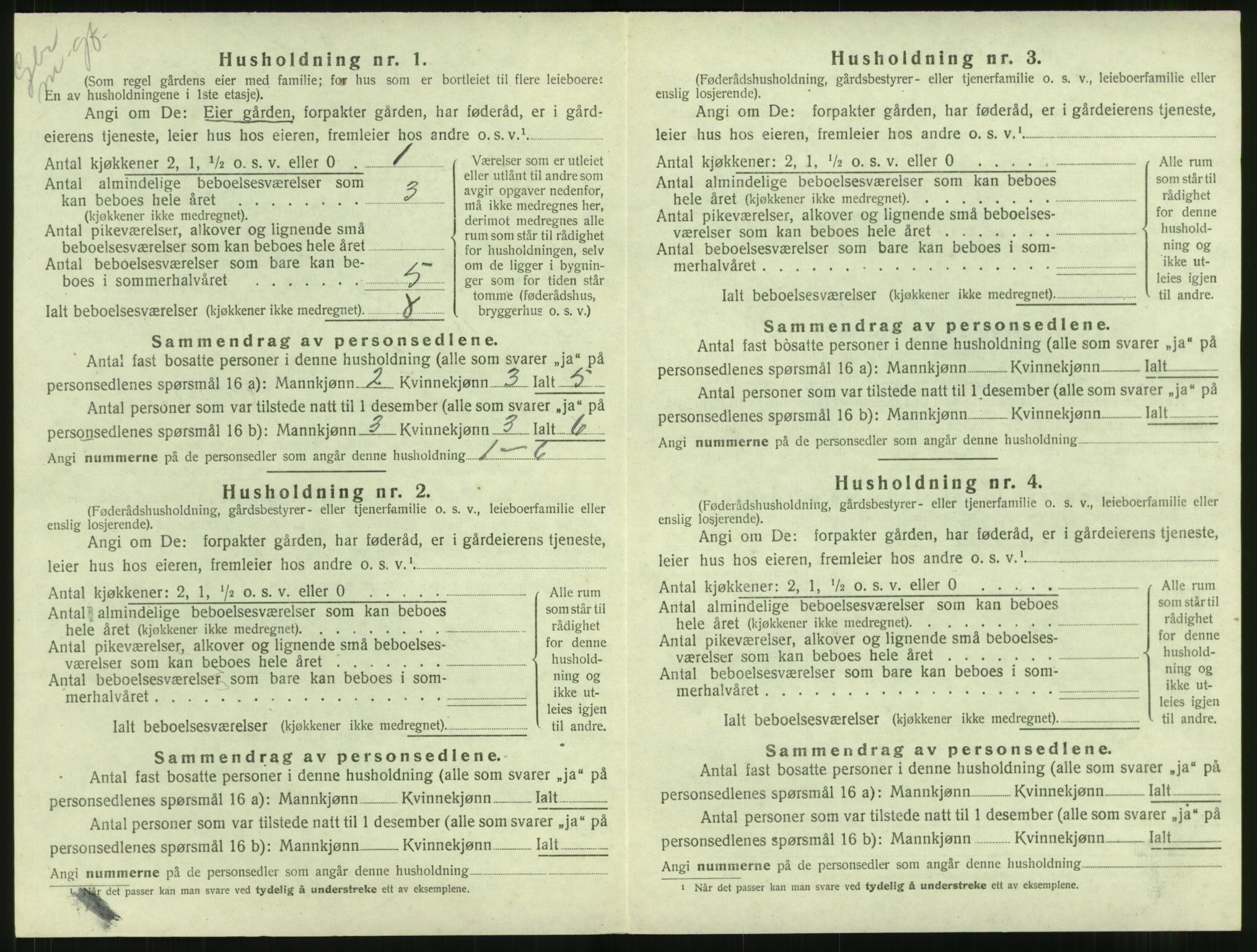 SAT, 1920 census for Aure, 1920, p. 173