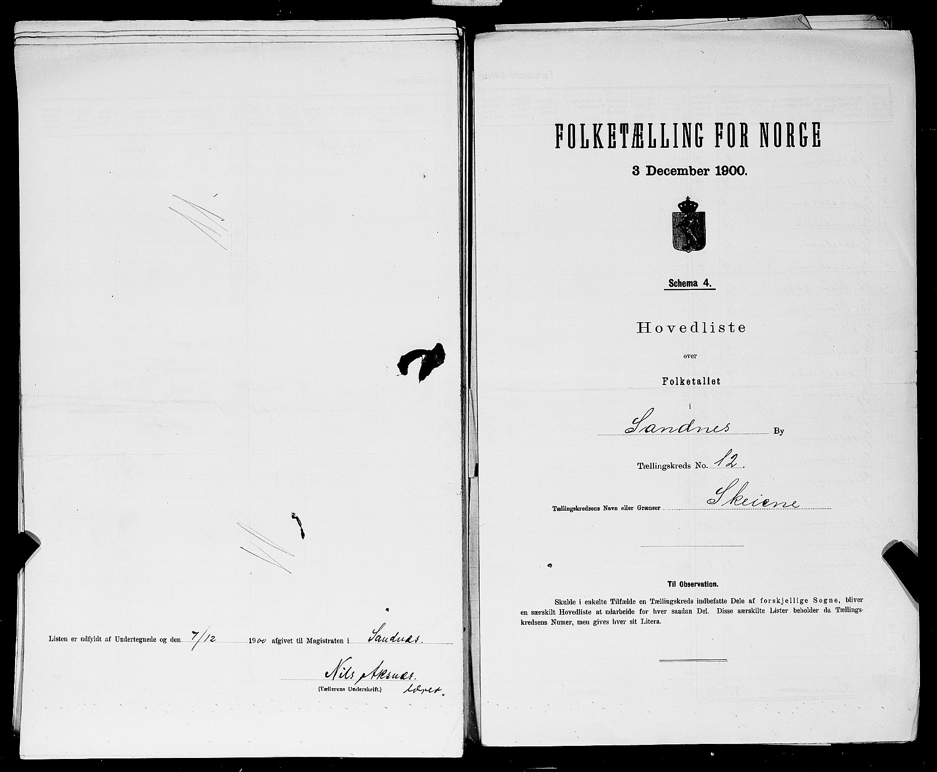 SAST, 1900 census for Sandnes, 1900, p. 40