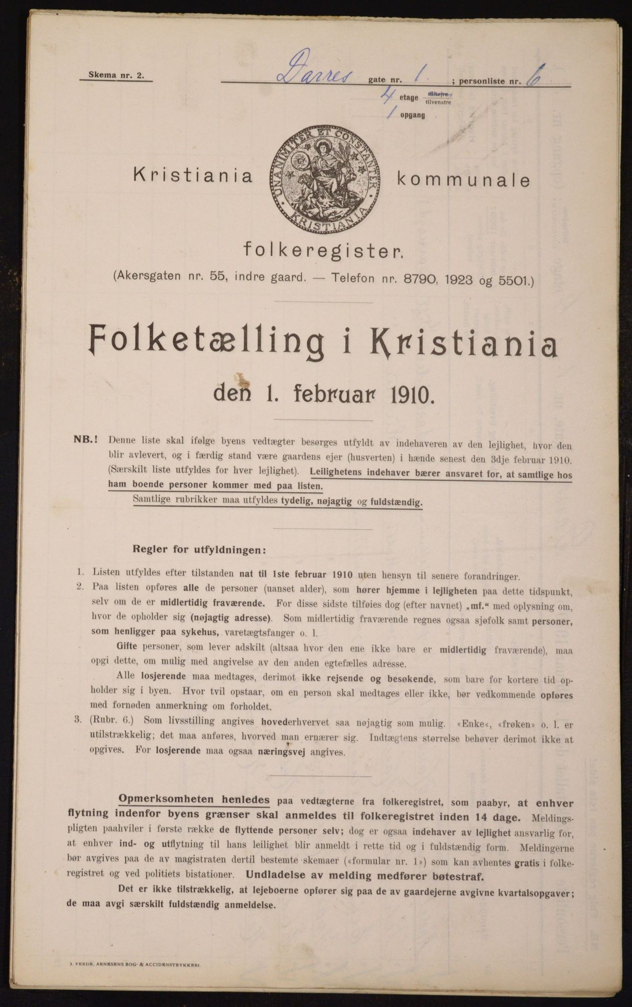 OBA, Municipal Census 1910 for Kristiania, 1910, p. 14710