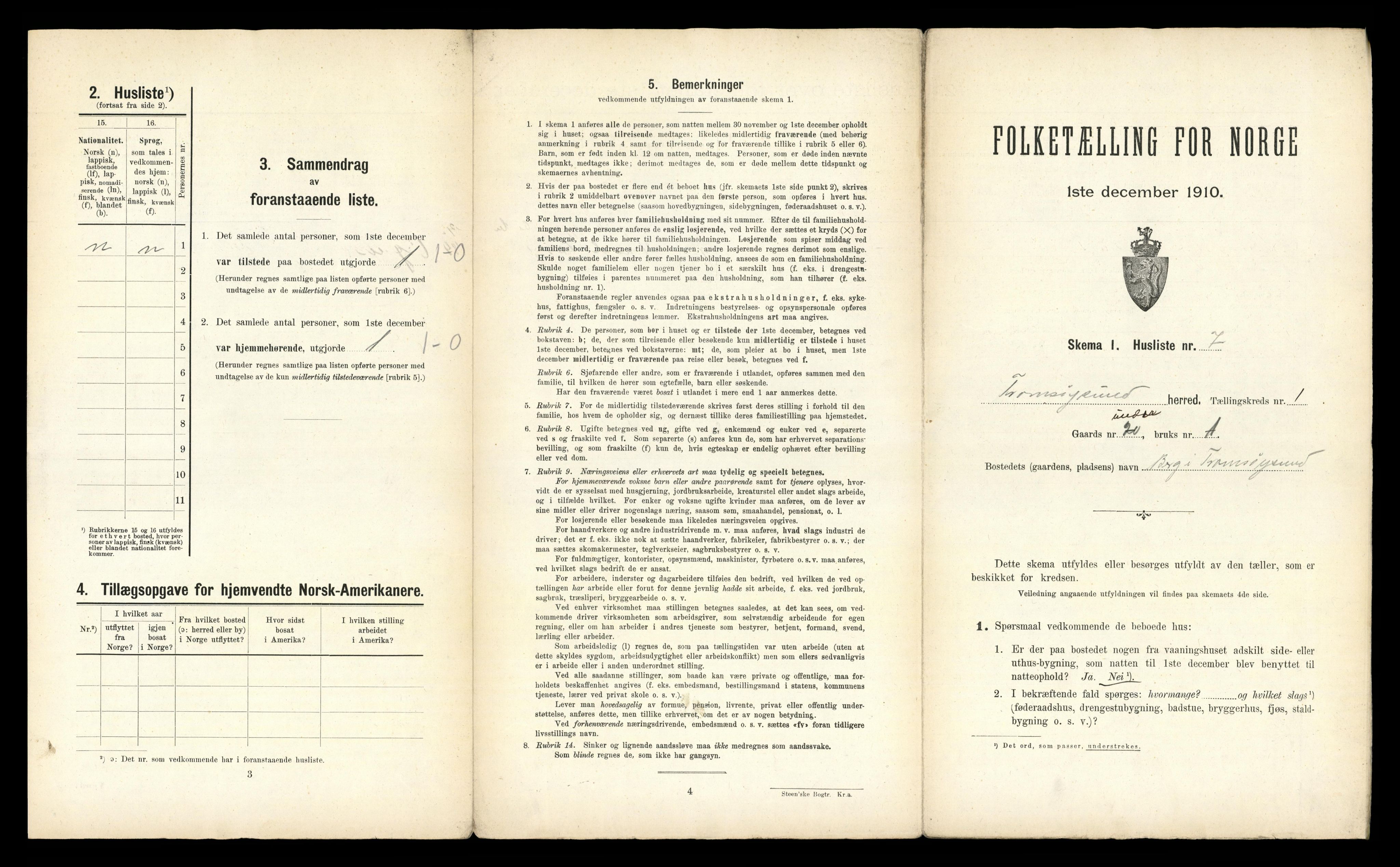 RA, 1910 census for Tromsøysund, 1910, p. 55