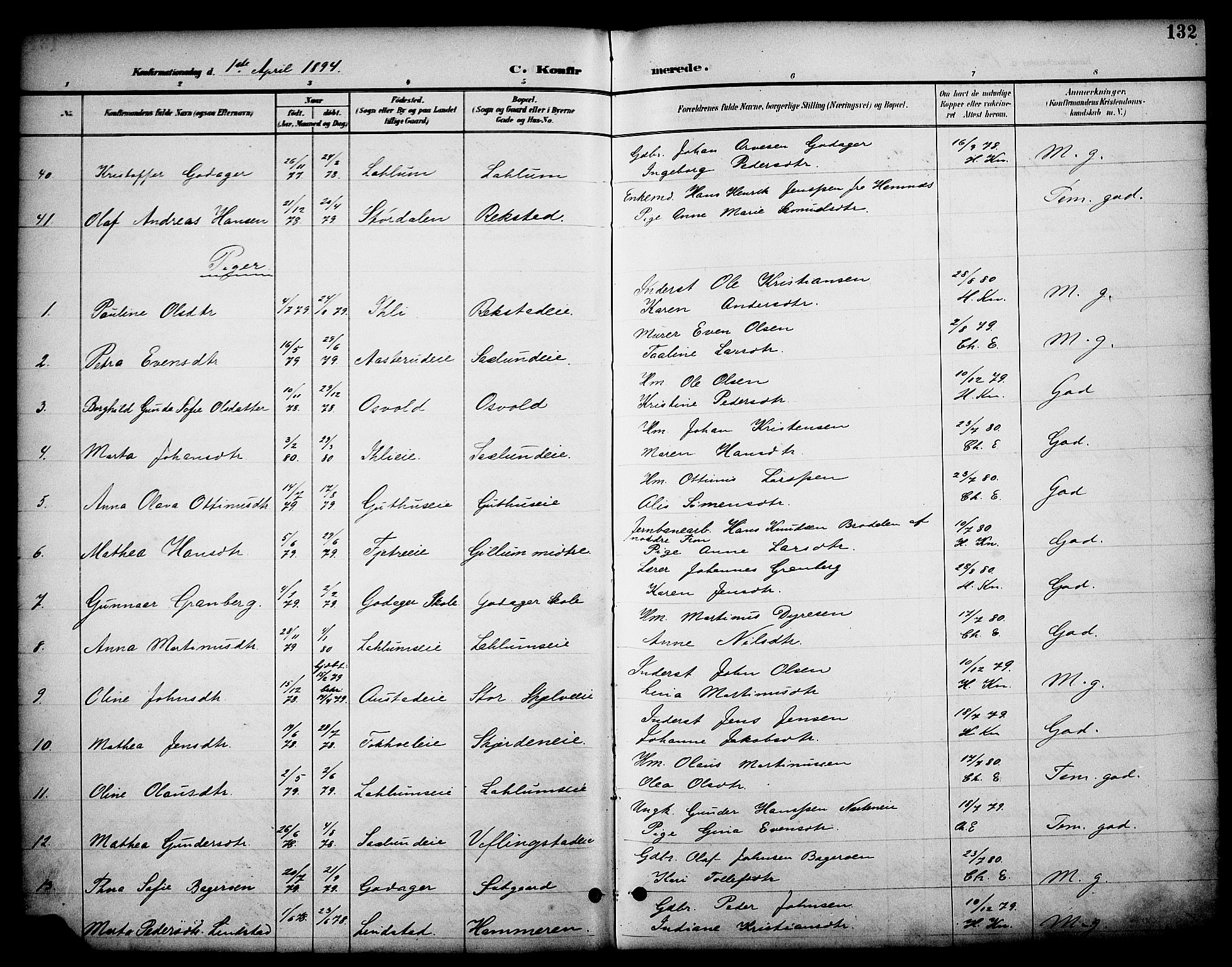 Stange prestekontor, AV/SAH-PREST-002/K/L0020: Parish register (official) no. 20, 1894-1905, p. 132