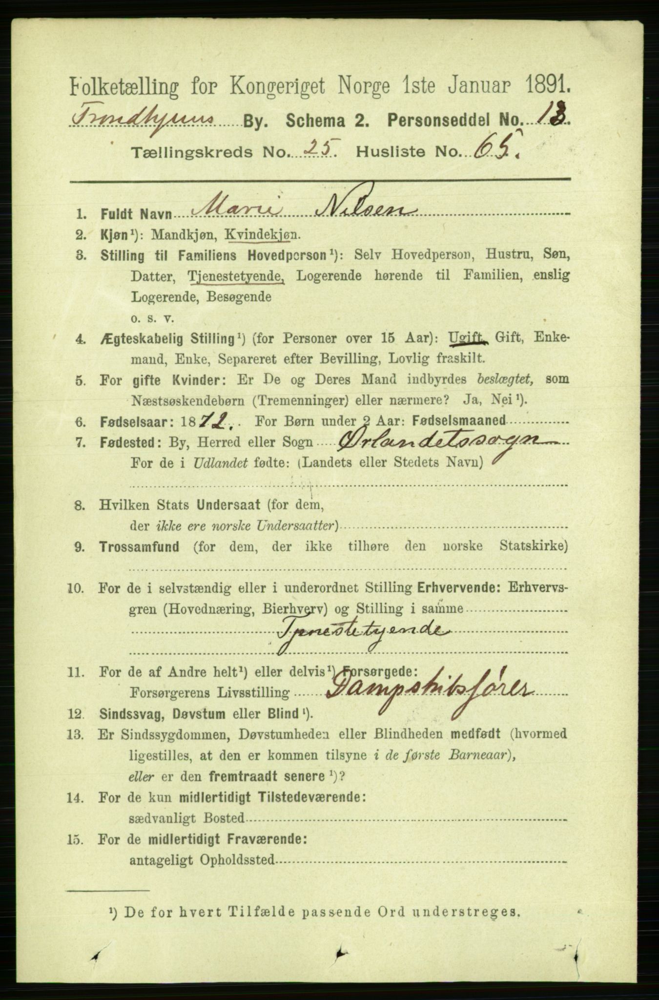 RA, 1891 census for 1601 Trondheim, 1891, p. 19455