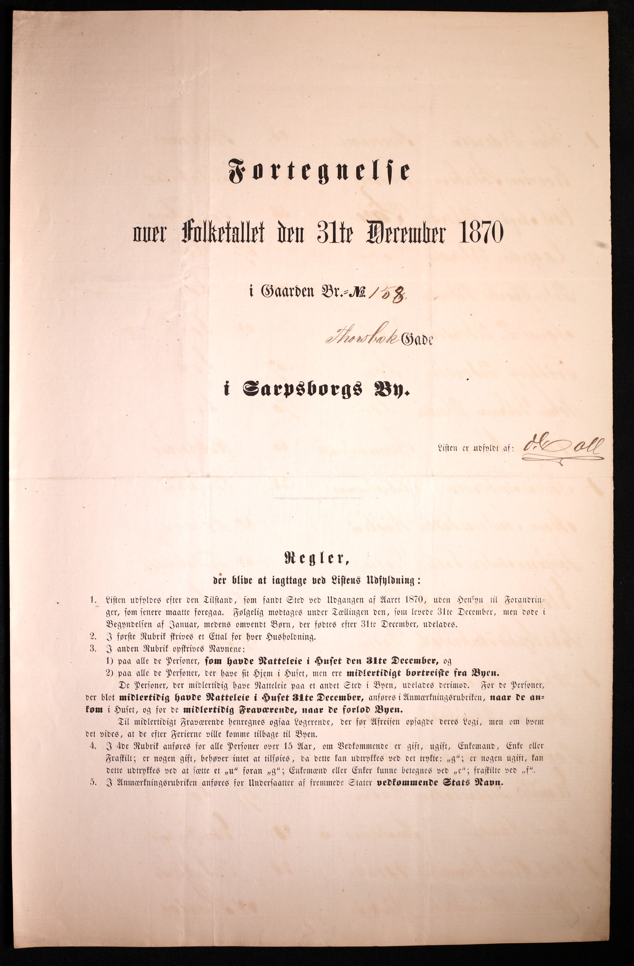 RA, 1870 census for 0102 Sarpsborg, 1870, p. 577