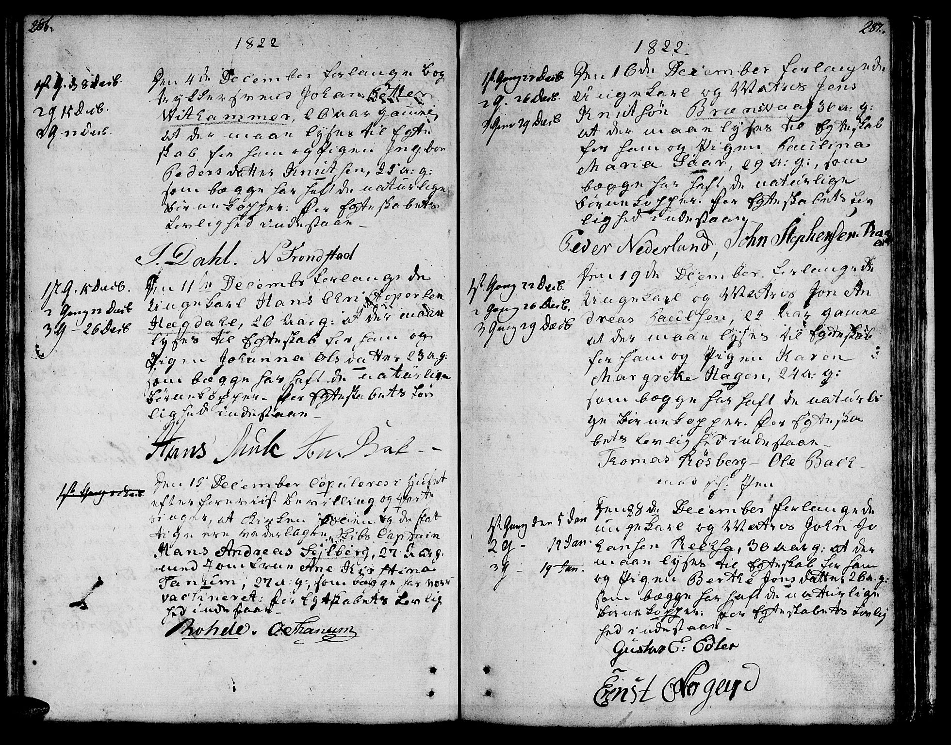 Ministerialprotokoller, klokkerbøker og fødselsregistre - Sør-Trøndelag, SAT/A-1456/601/L0042: Parish register (official) no. 601A10, 1802-1830, p. 286-287
