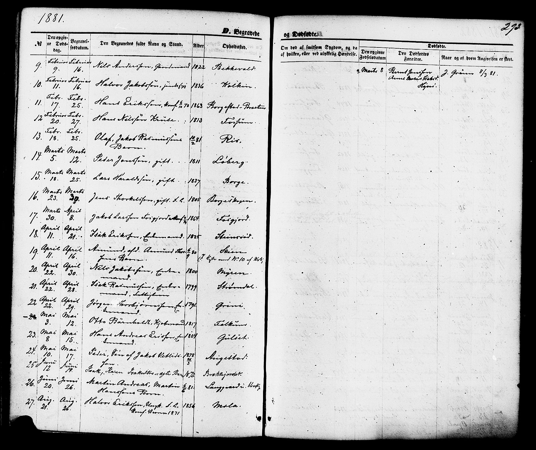 Gjerpen kirkebøker, AV/SAKO-A-265/F/Fa/L0009: Parish register (official) no. I 9, 1872-1885, p. 293