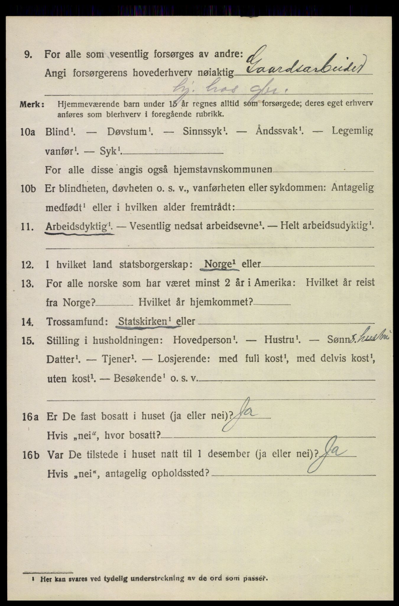 SAH, 1920 census for Tolga, 1920, p. 3072