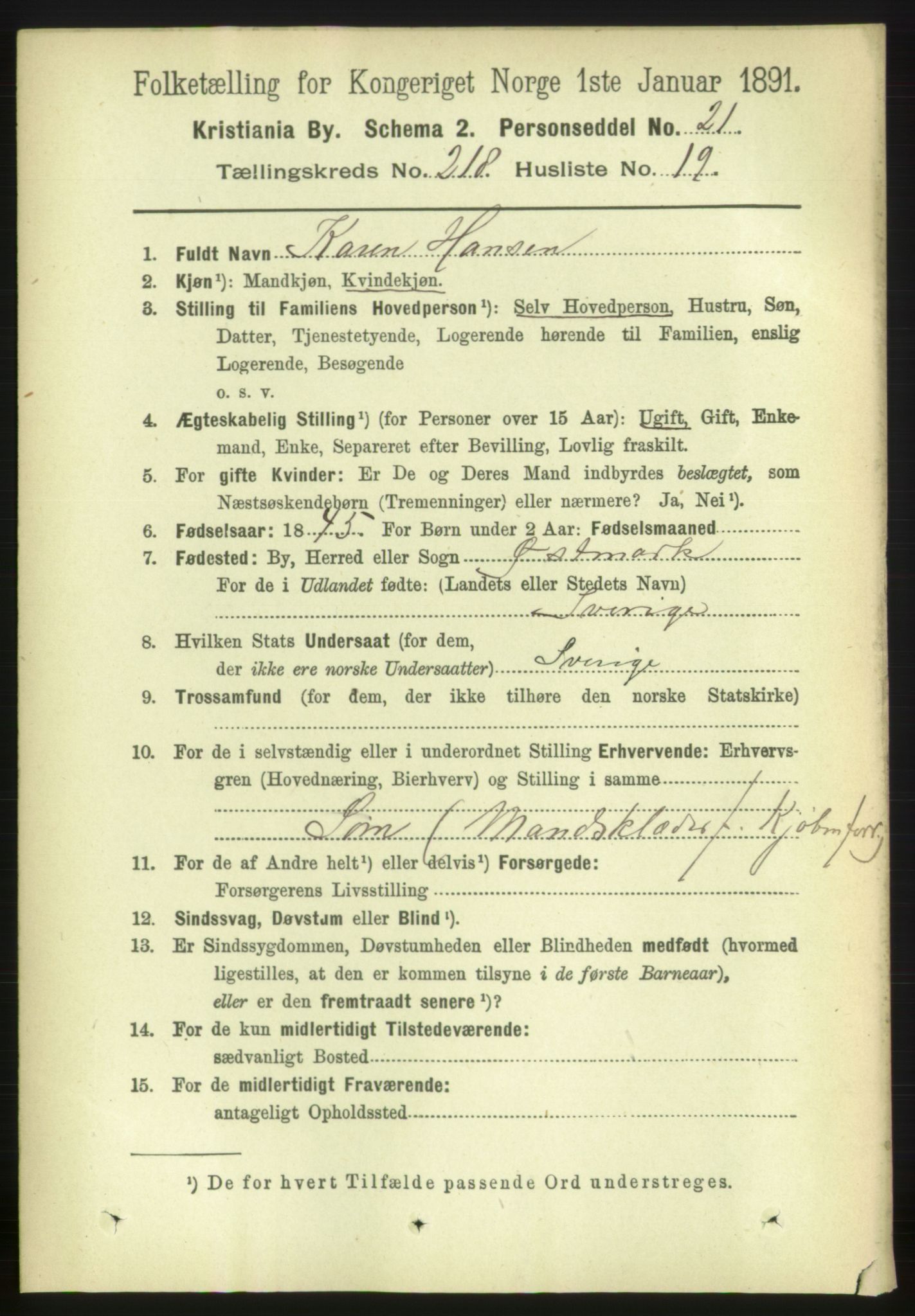 RA, 1891 census for 0301 Kristiania, 1891, p. 129493