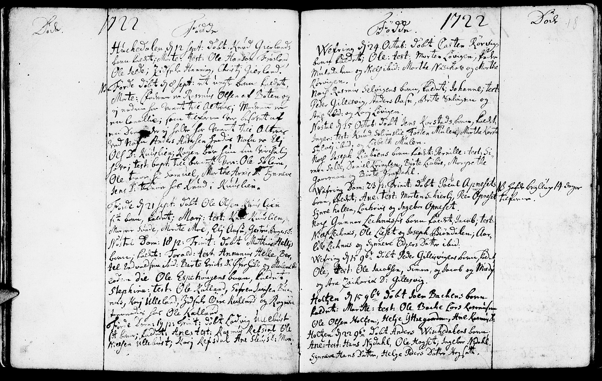 Førde sokneprestembete, SAB/A-79901/H/Haa/Haaa/L0001: Parish register (official) no. A 1, 1720-1727, p. 18