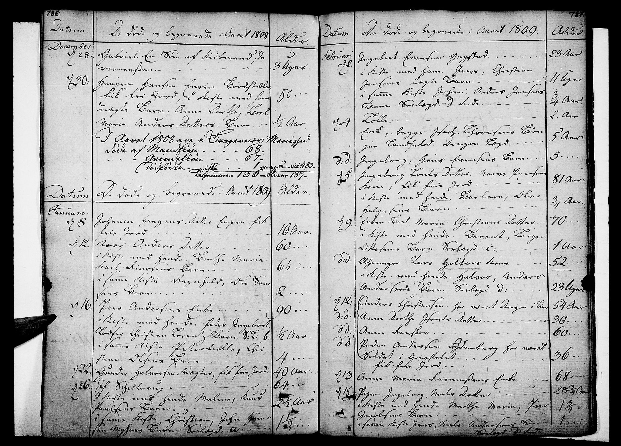 Bragernes kirkebøker, SAKO/A-6/F/Fa/L0006a: Parish register (official) no. I 6, 1782-1814, p. 786-787