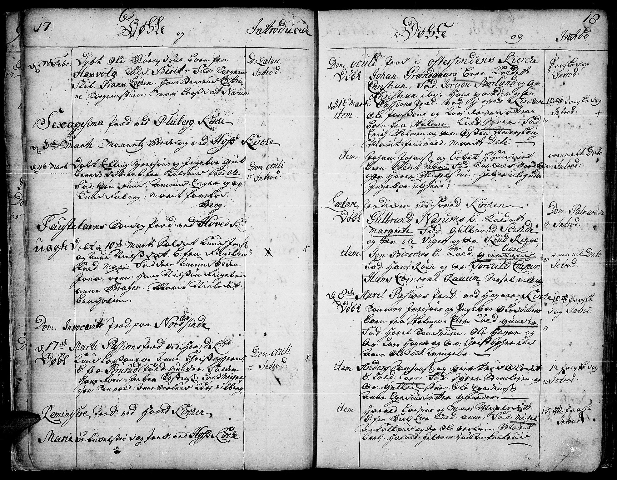 Land prestekontor, AV/SAH-PREST-120/H/Ha/Haa/L0002: Parish register (official) no. 2, 1733-1764, p. 17-18