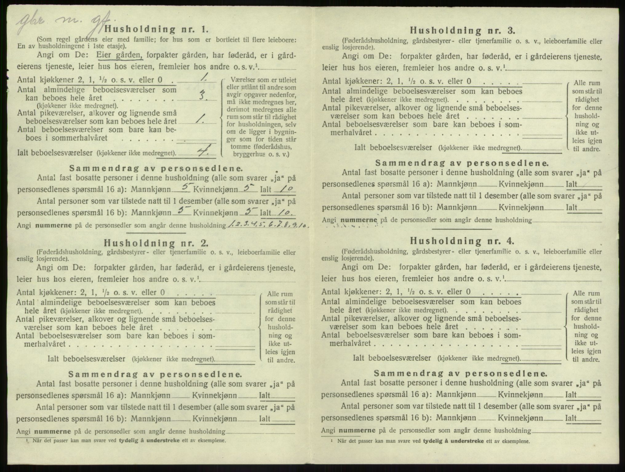 SAB, 1920 census for Jølster, 1920, p. 923