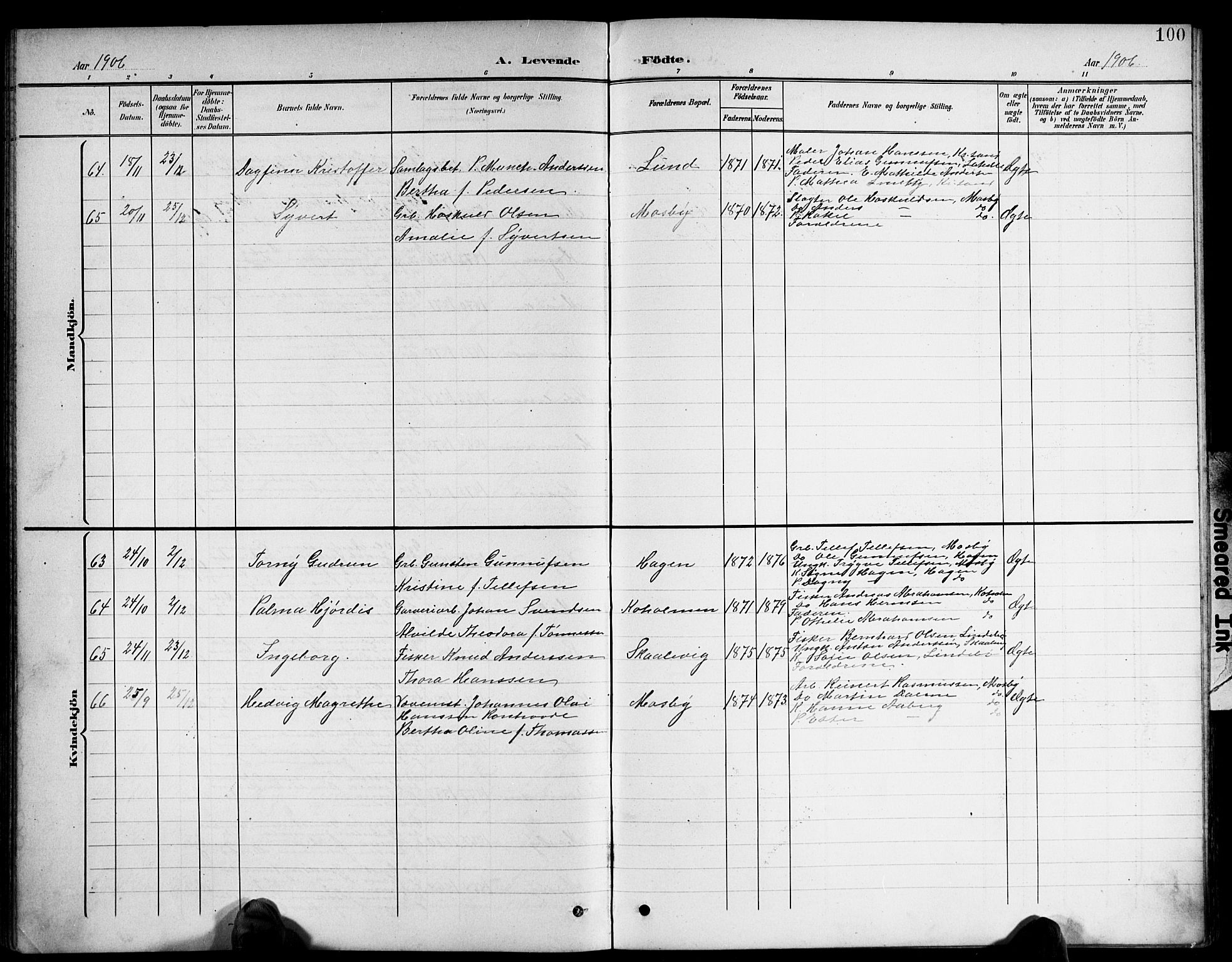 Oddernes sokneprestkontor, AV/SAK-1111-0033/F/Fb/Fba/L0009: Parish register (copy) no. B 9, 1899-1923, p. 100