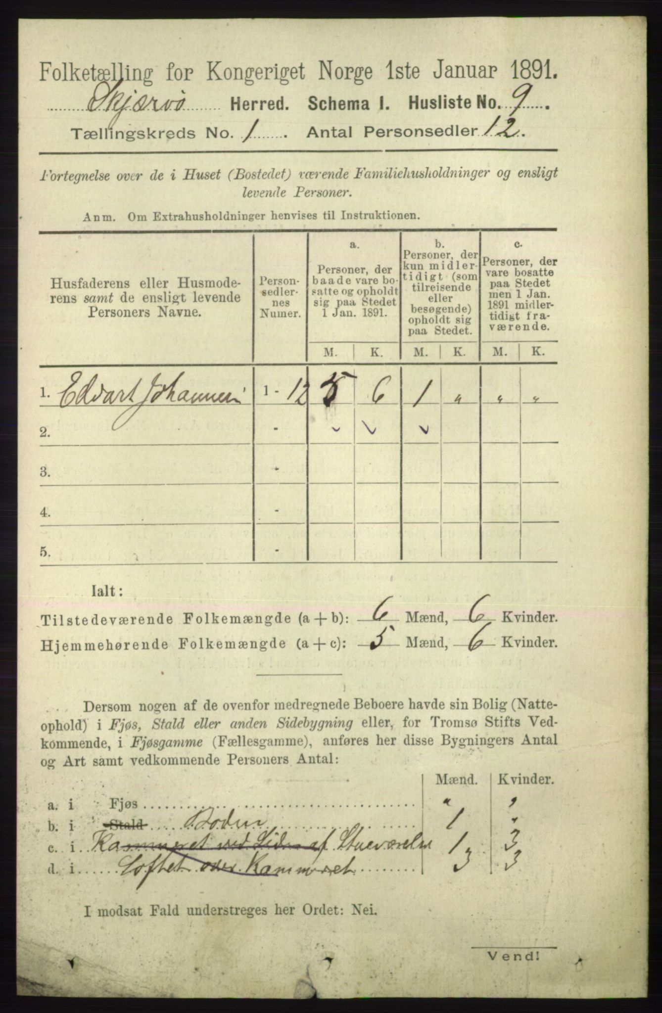 RA, 1891 census for 1941 Skjervøy, 1891, p. 27