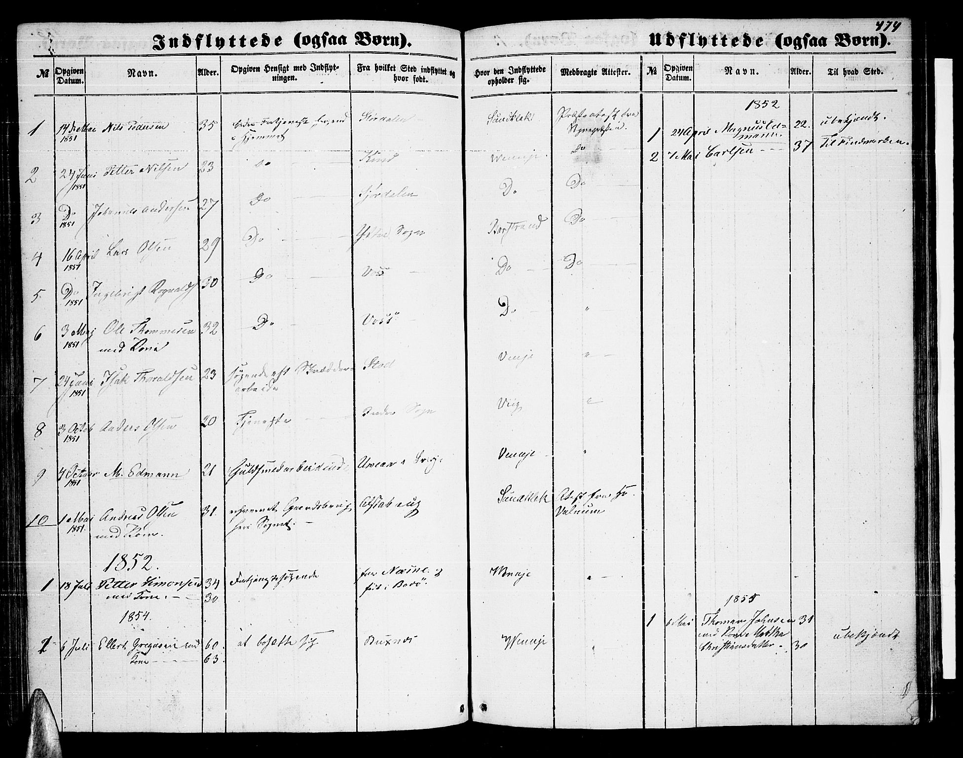 Ministerialprotokoller, klokkerbøker og fødselsregistre - Nordland, AV/SAT-A-1459/876/L1102: Parish register (copy) no. 876C01, 1852-1886, p. 474