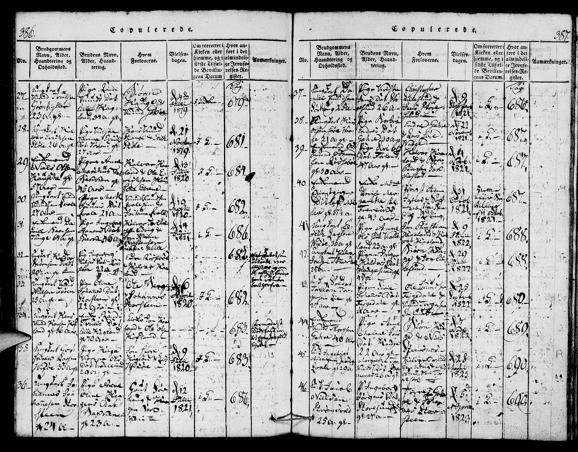 Torvastad sokneprestkontor, SAST/A -101857/H/Ha/Haa/L0004: Parish register (official) no. A 4, 1817-1836, p. 386-387
