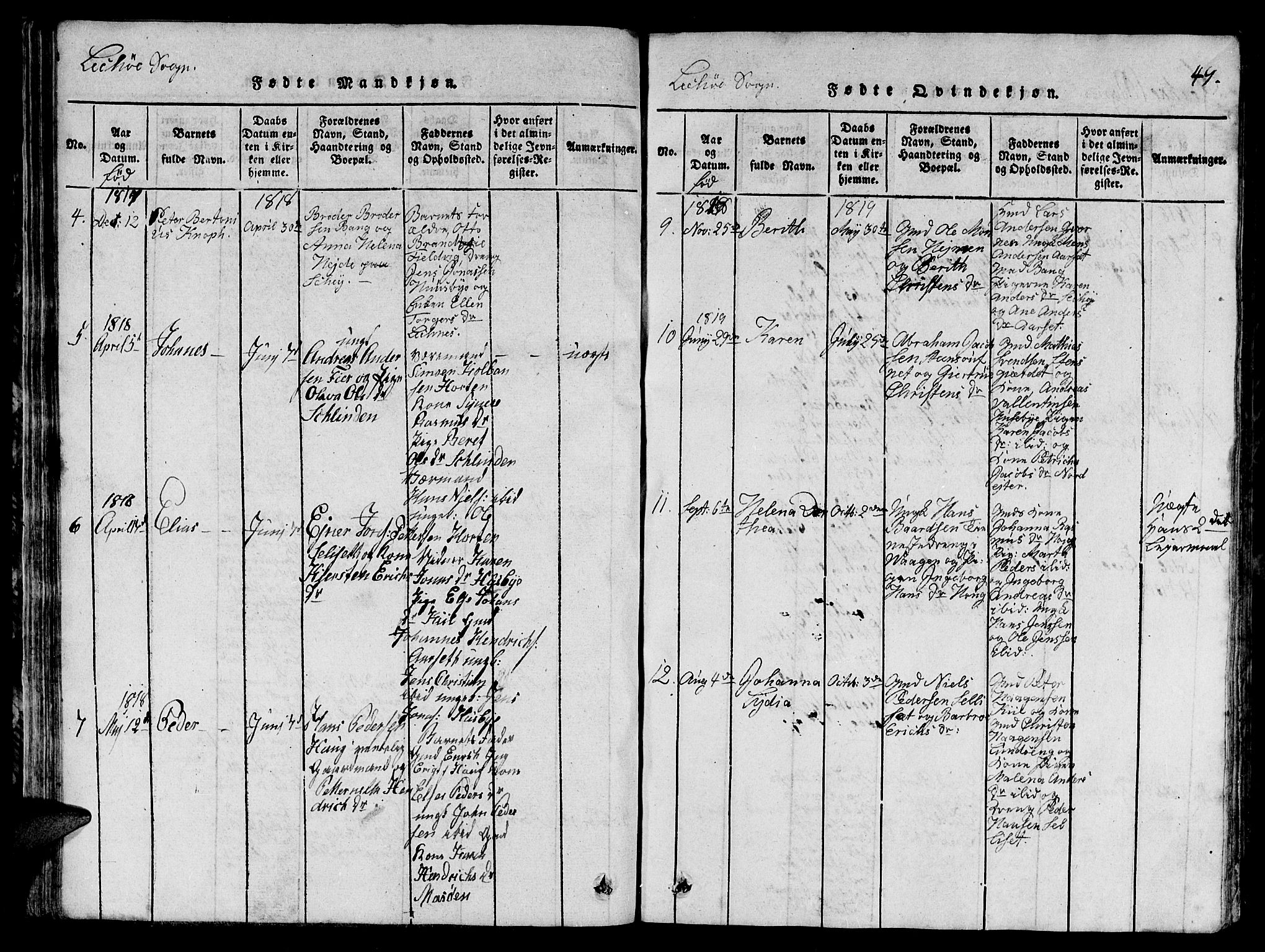 Ministerialprotokoller, klokkerbøker og fødselsregistre - Nord-Trøndelag, SAT/A-1458/780/L0648: Parish register (copy) no. 780C01 /2, 1815-1875, p. 49