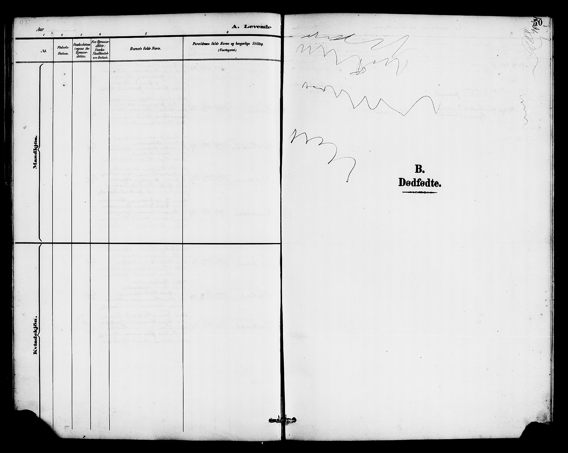Gloppen sokneprestembete, SAB/A-80101/H/Hab/Habe/L0001: Parish register (copy) no. E 1, 1891-1917, p. 50