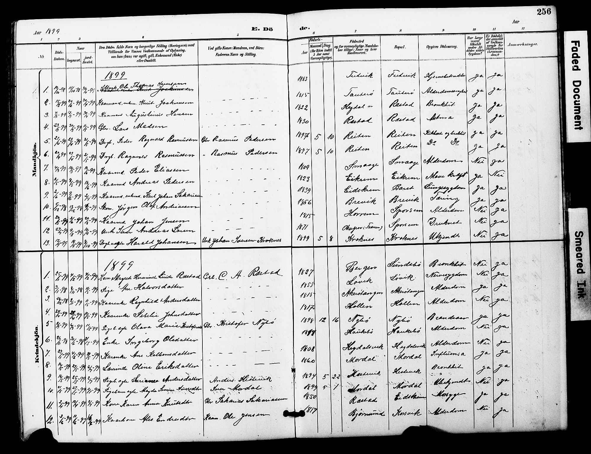 Ministerialprotokoller, klokkerbøker og fødselsregistre - Møre og Romsdal, SAT/A-1454/560/L0725: Parish register (copy) no. 560C02, 1895-1930, p. 256
