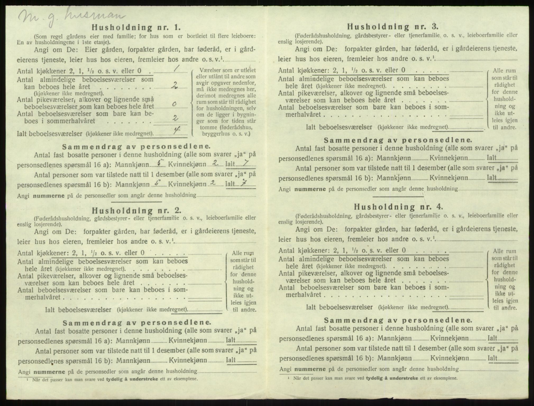 SAB, 1920 census for Vik, 1920, p. 1294
