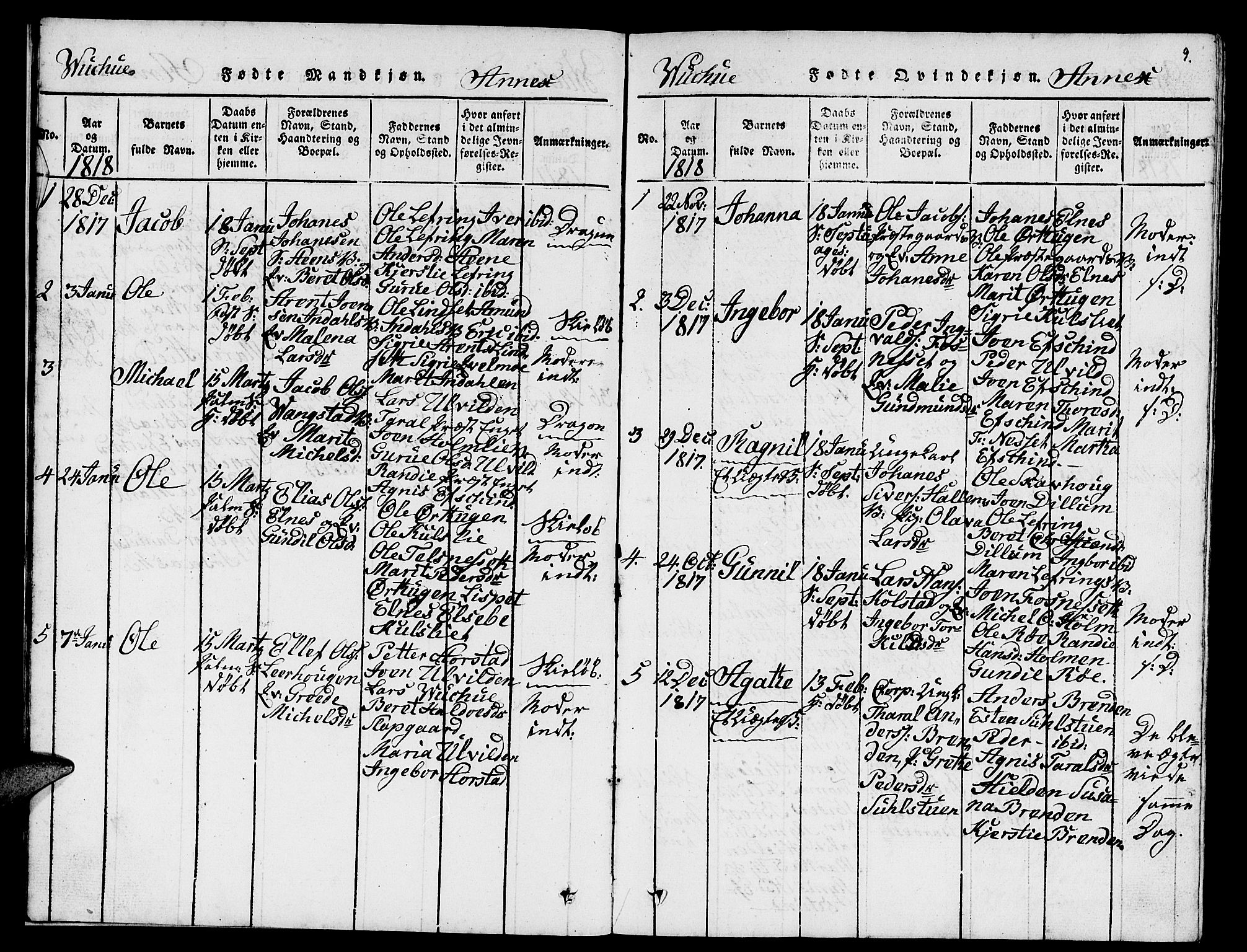 Ministerialprotokoller, klokkerbøker og fødselsregistre - Nord-Trøndelag, SAT/A-1458/724/L0265: Parish register (copy) no. 724C01, 1816-1845, p. 9
