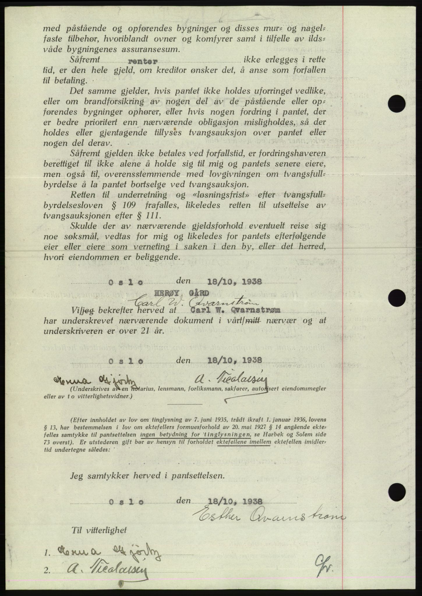 Søre Sunnmøre sorenskriveri, AV/SAT-A-4122/1/2/2C/L0066: Mortgage book no. 60, 1938-1938, Diary no: : 1466/1938