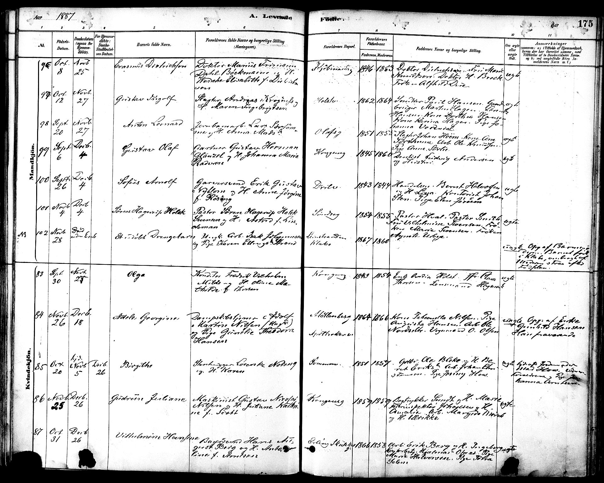 Ministerialprotokoller, klokkerbøker og fødselsregistre - Sør-Trøndelag, SAT/A-1456/601/L0057: Parish register (official) no. 601A25, 1877-1891, p. 175