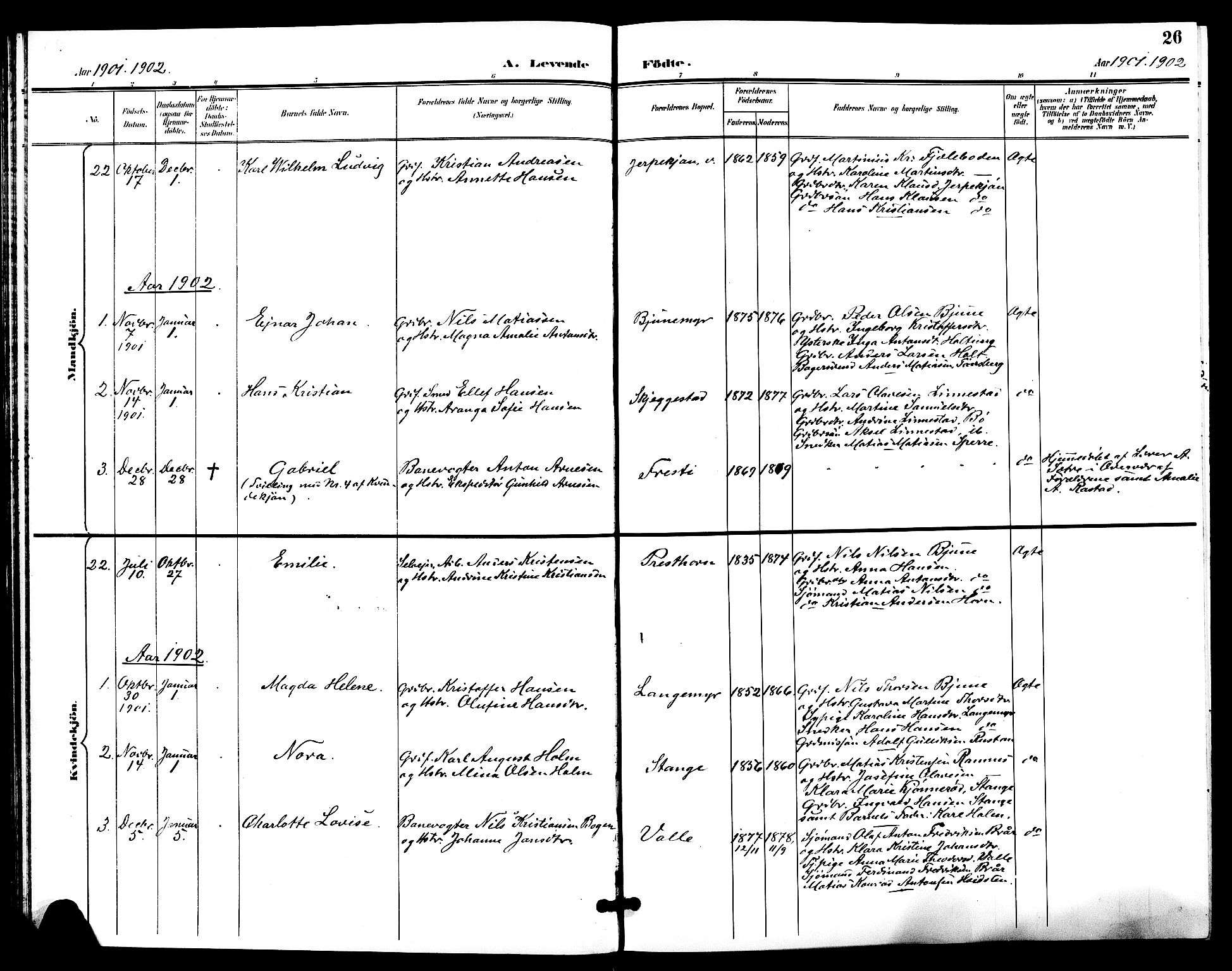 Ramnes kirkebøker, AV/SAKO-A-314/G/Ga/L0004: Parish register (copy) no. I 4, 1896-1911, p. 26