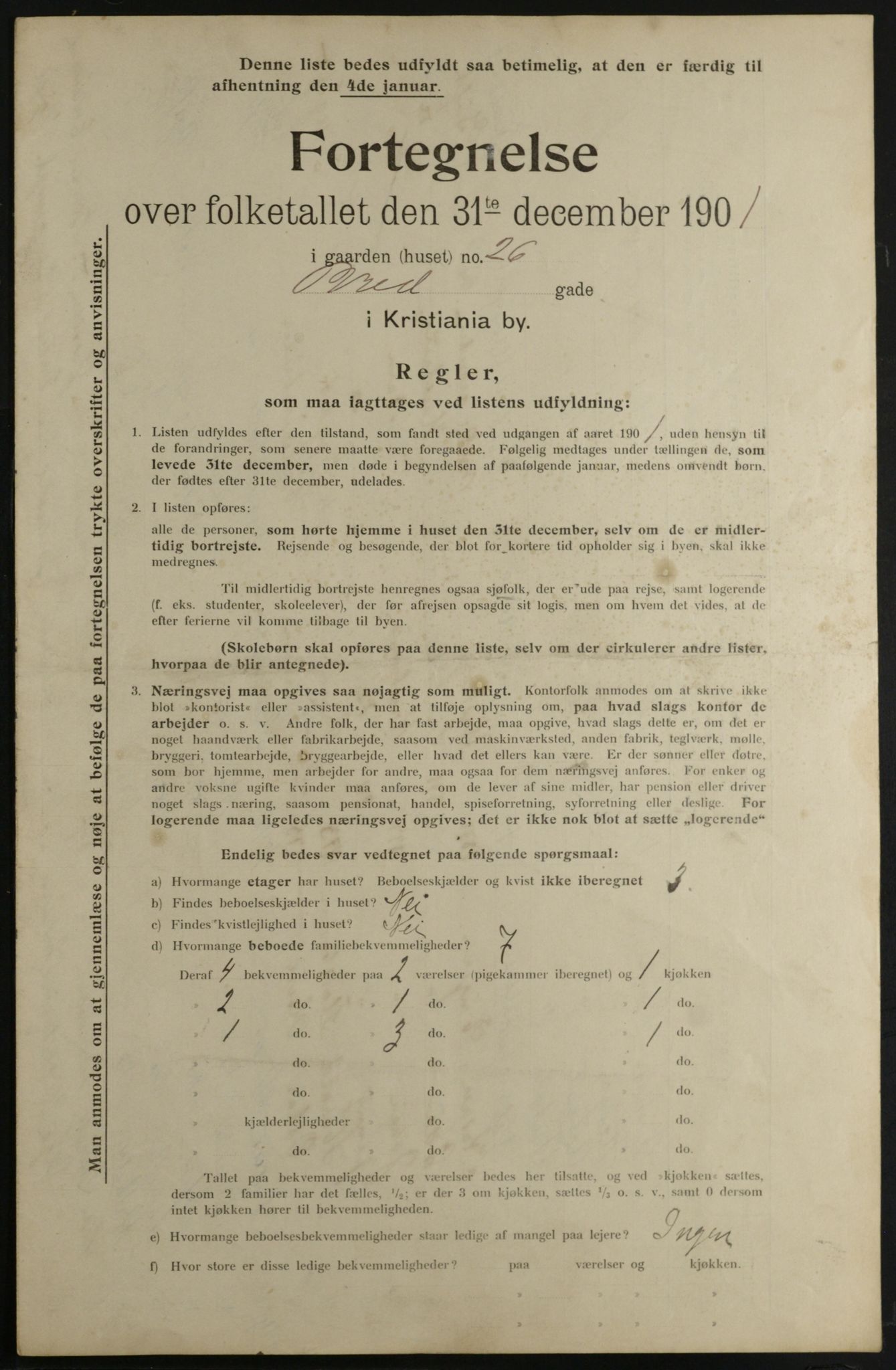 OBA, Municipal Census 1901 for Kristiania, 1901, p. 1418