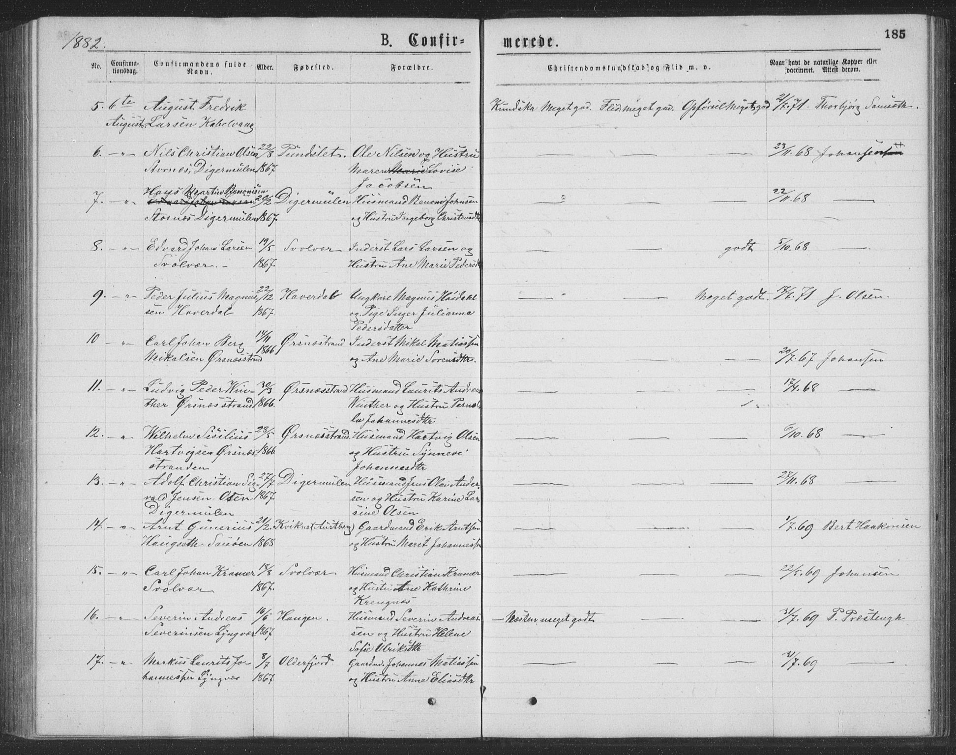 Ministerialprotokoller, klokkerbøker og fødselsregistre - Nordland, AV/SAT-A-1459/874/L1075: Parish register (copy) no. 874C04, 1876-1883, p. 185