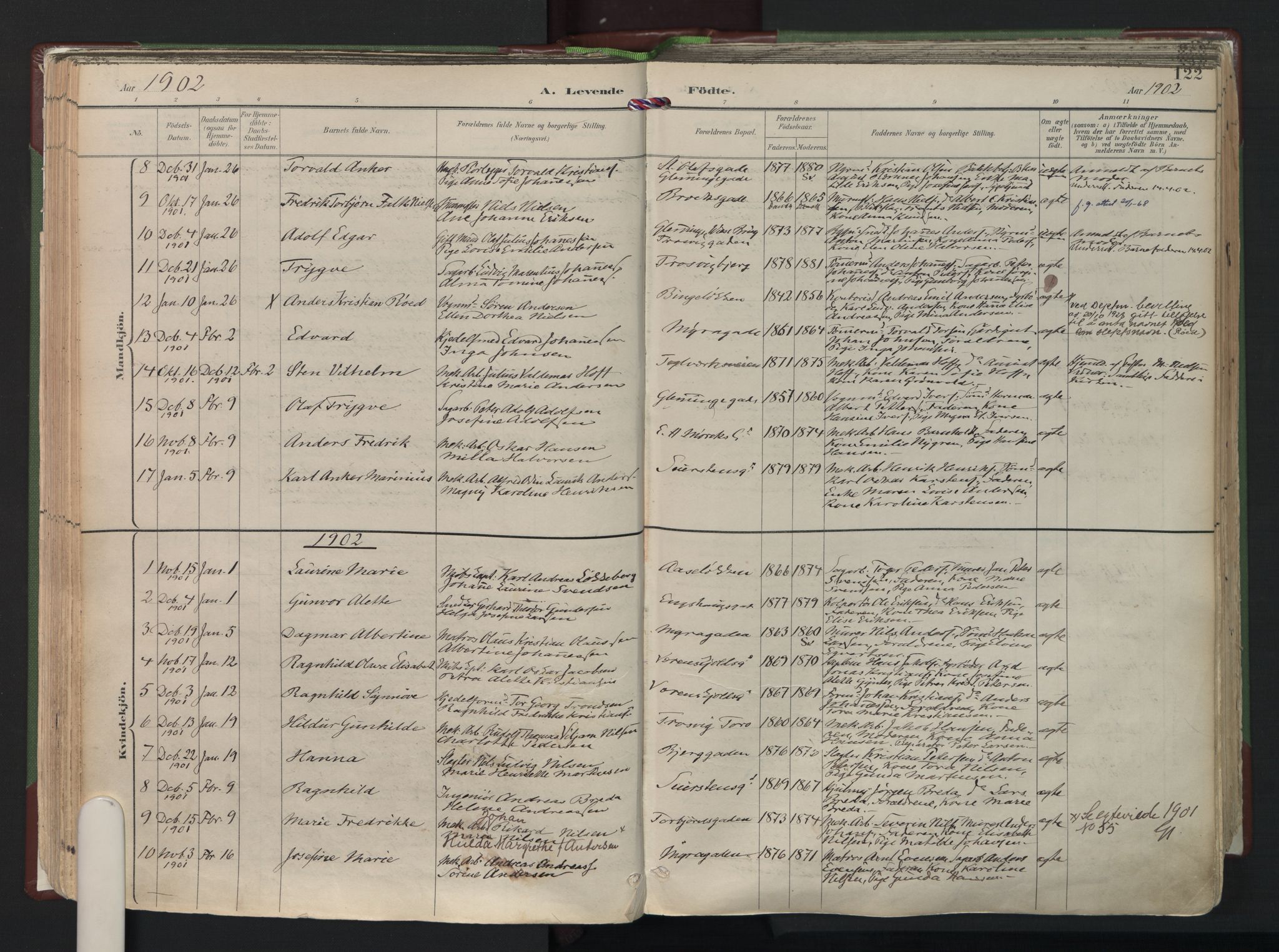 Fredrikstad domkirkes prestekontor Kirkebøker, AV/SAO-A-10906/F/Fa/L0006: Parish register (official) no. 6, 1894-1914, p. 122