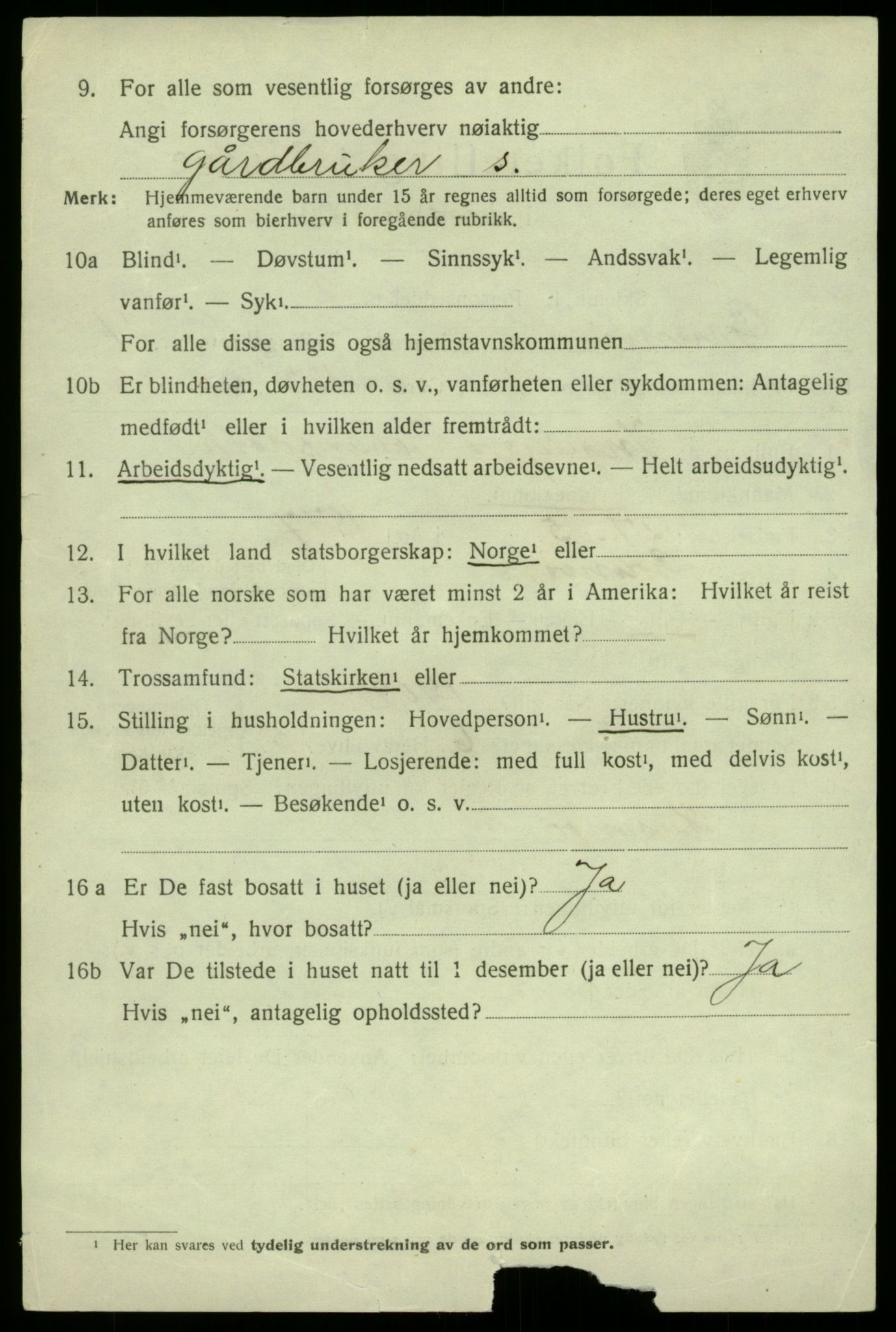 SAB, 1920 census for Granvin, 1920, p. 1545