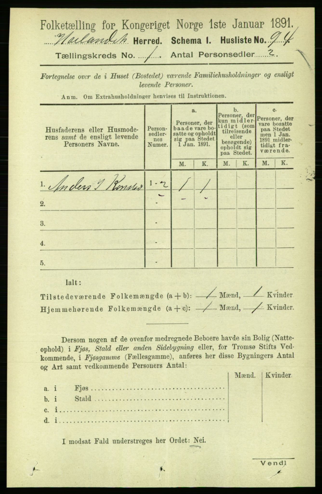 RA, 1891 census for 1651 Hølonda, 1891, p. 109