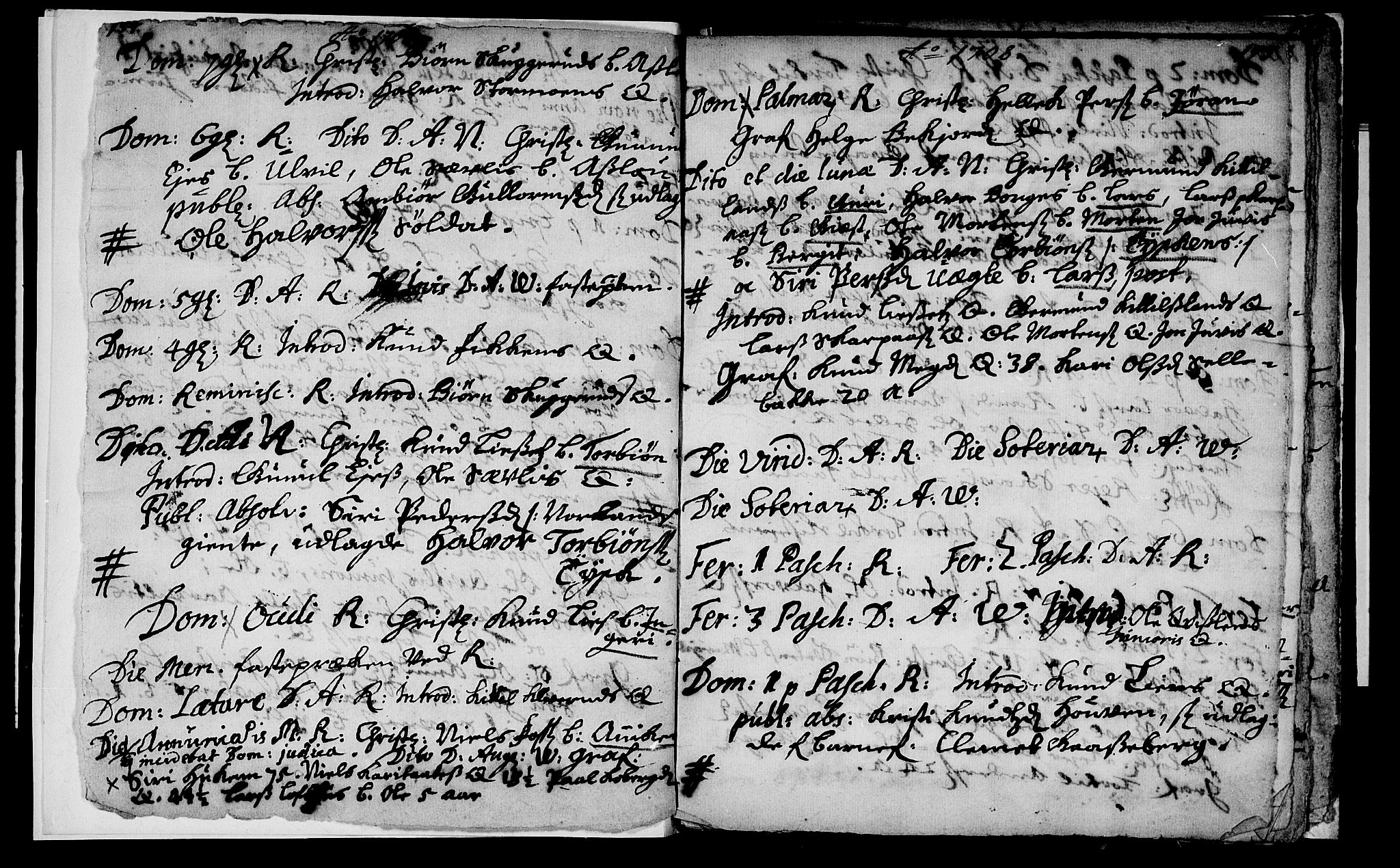 Rollag kirkebøker, SAKO/A-240/F/Fa/L0001: Parish register (official) no. I 1, 1708-1712, p. 154-155