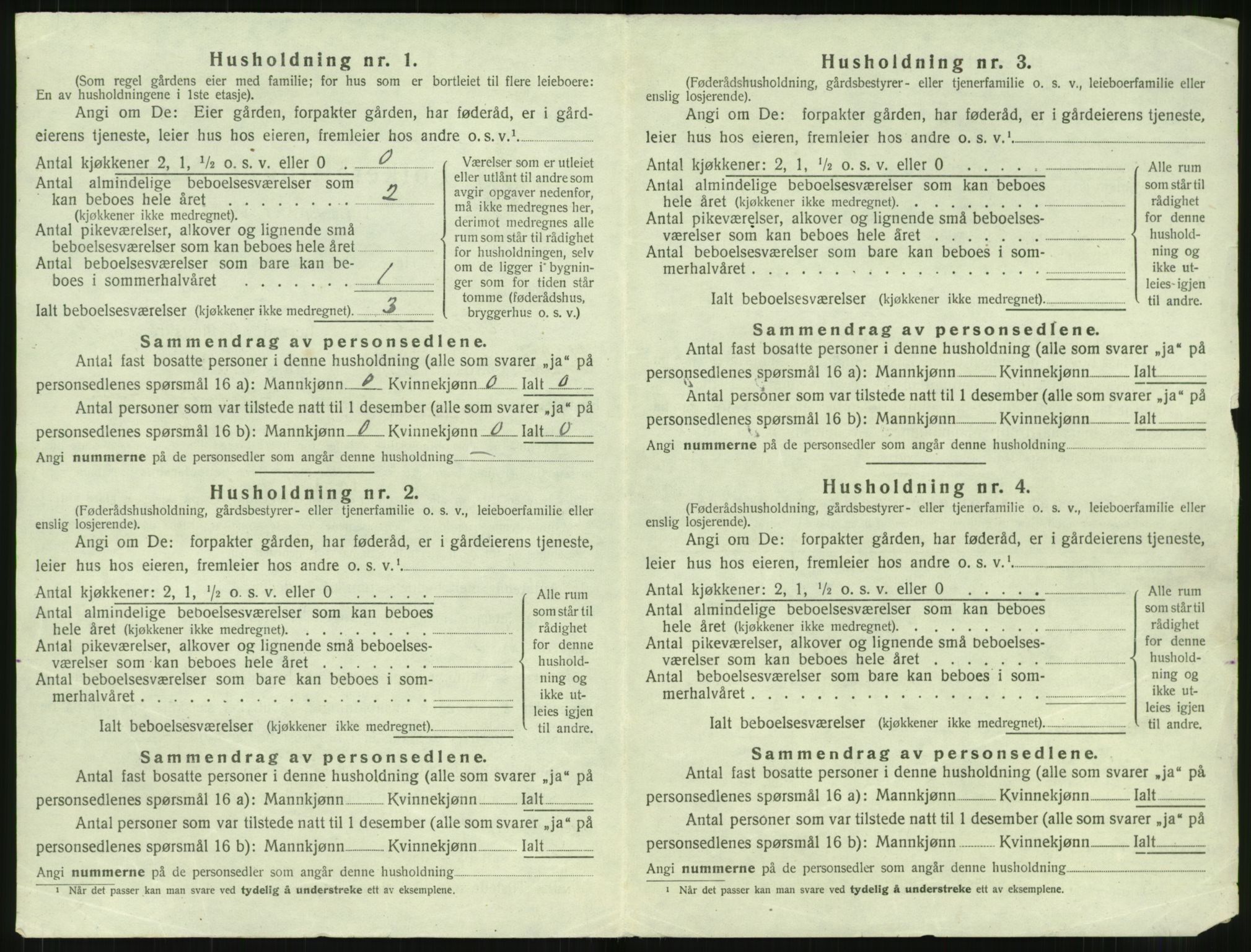 SAT, 1920 census for Vestnes, 1920, p. 1134