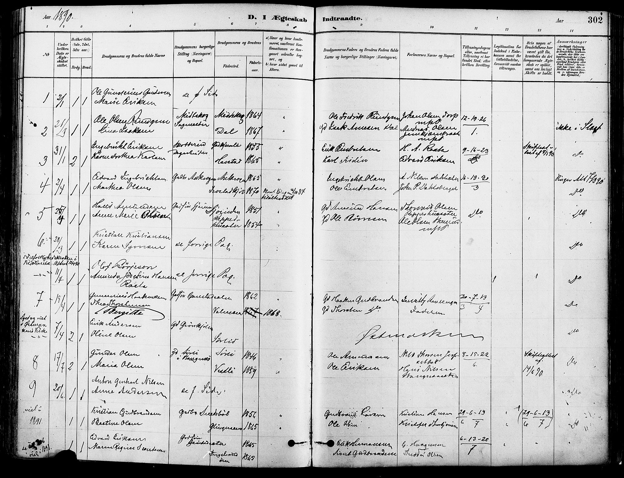 Eidskog prestekontor, AV/SAH-PREST-026/H/Ha/Haa/L0003: Parish register (official) no. 3, 1879-1892, p. 302