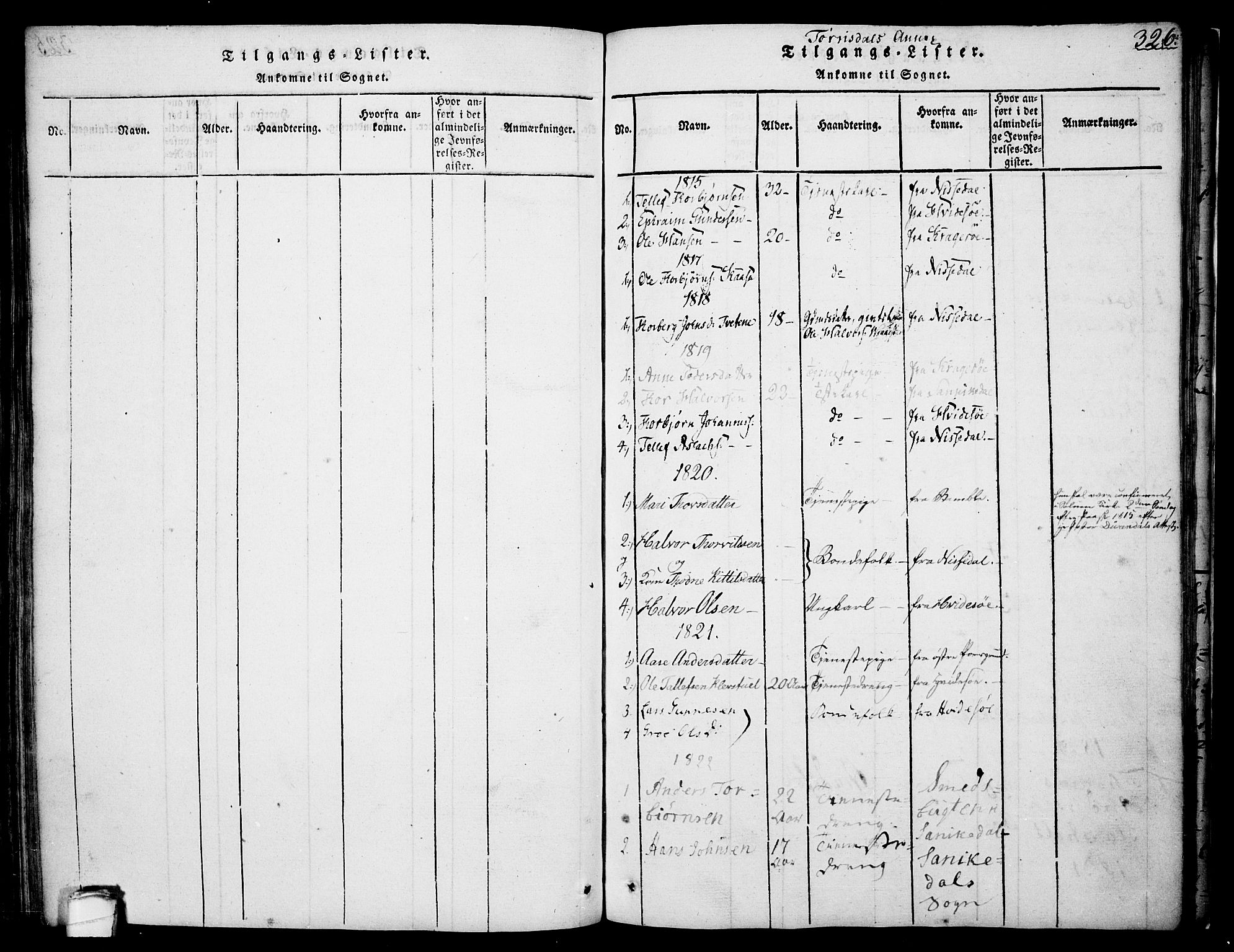 Drangedal kirkebøker, SAKO/A-258/F/Fa/L0005: Parish register (official) no. 5 /2, 1814-1831, p. 326